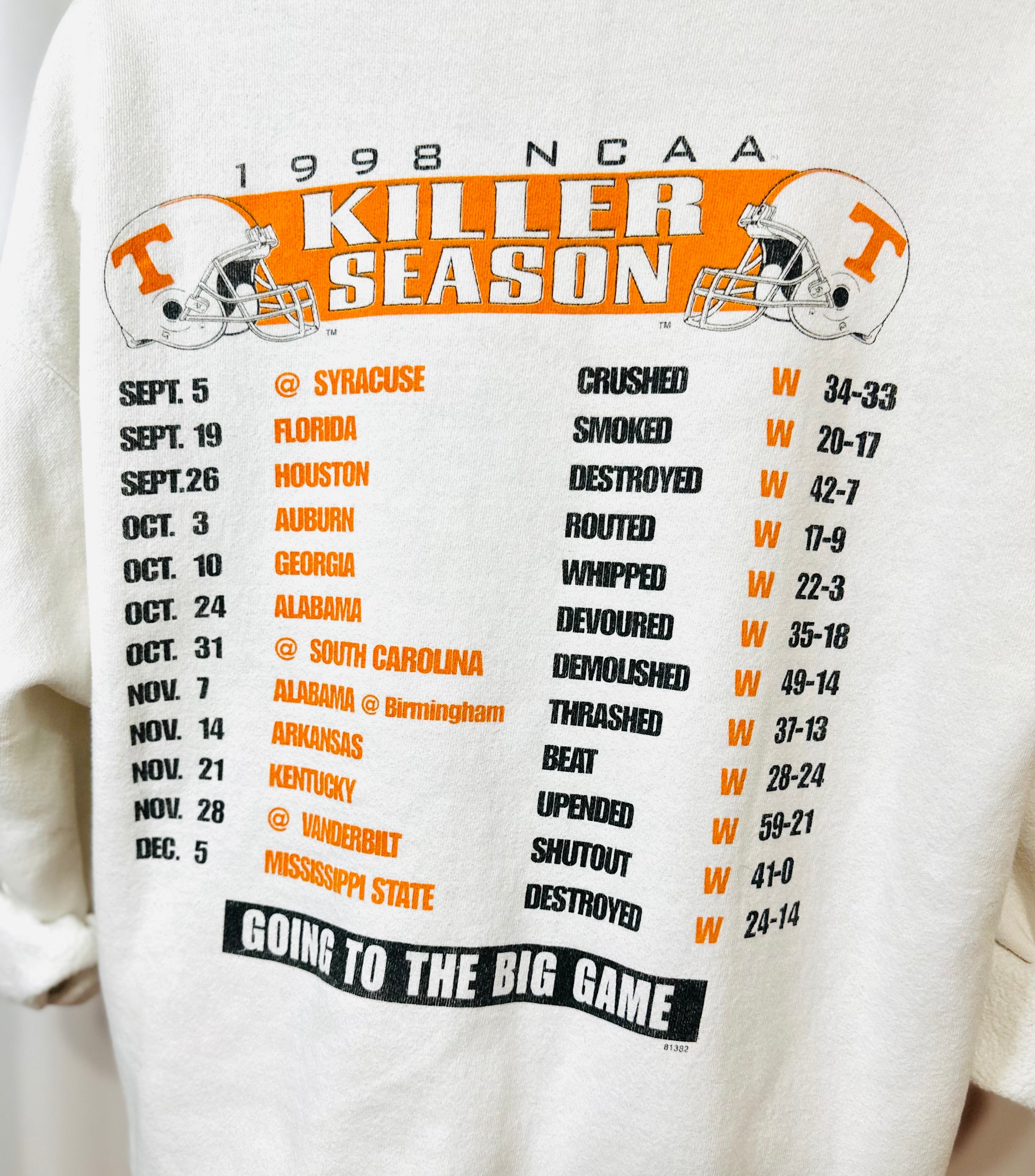 Tennessee Vols 1998 Undefeated Season Sweatshirt (VINTAGE)