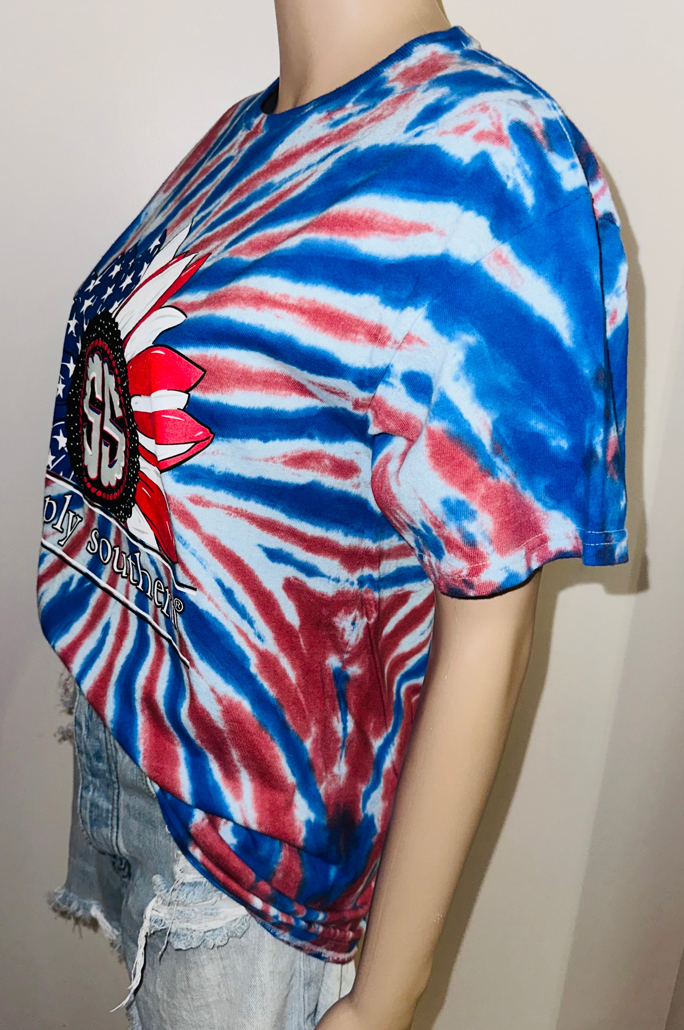 Red White & Blue Tie Dye Team USA Tee, Sz M (NWT)