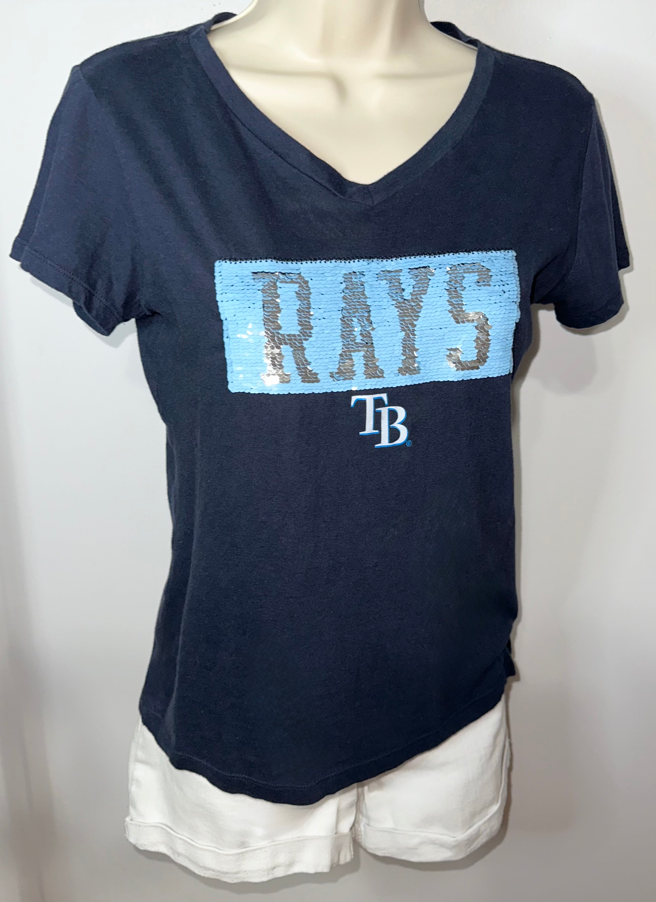 Tampa Bay Rays Sequin Transition Tee