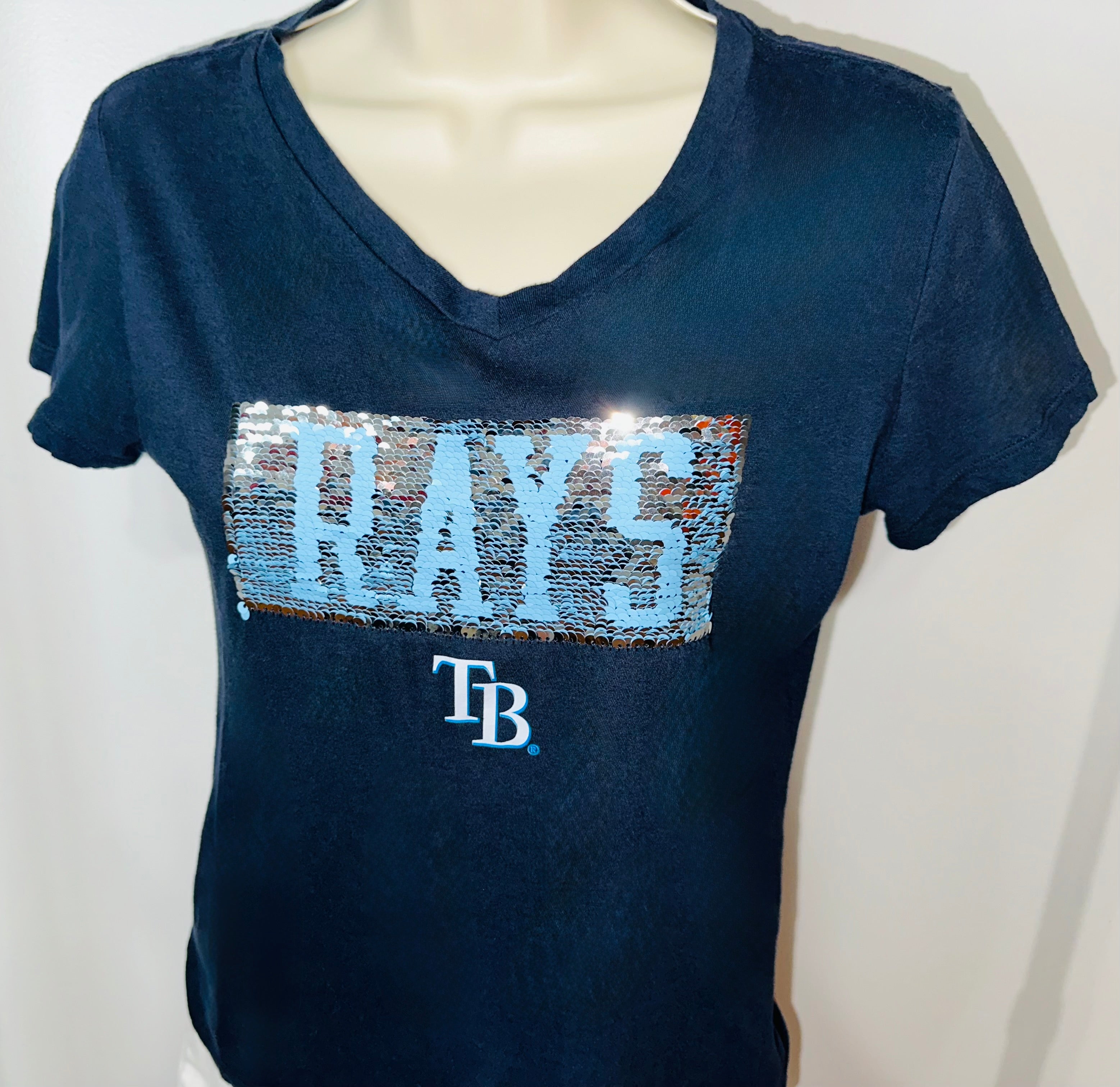 Tampa Bay Rays Sequin Transition Tee