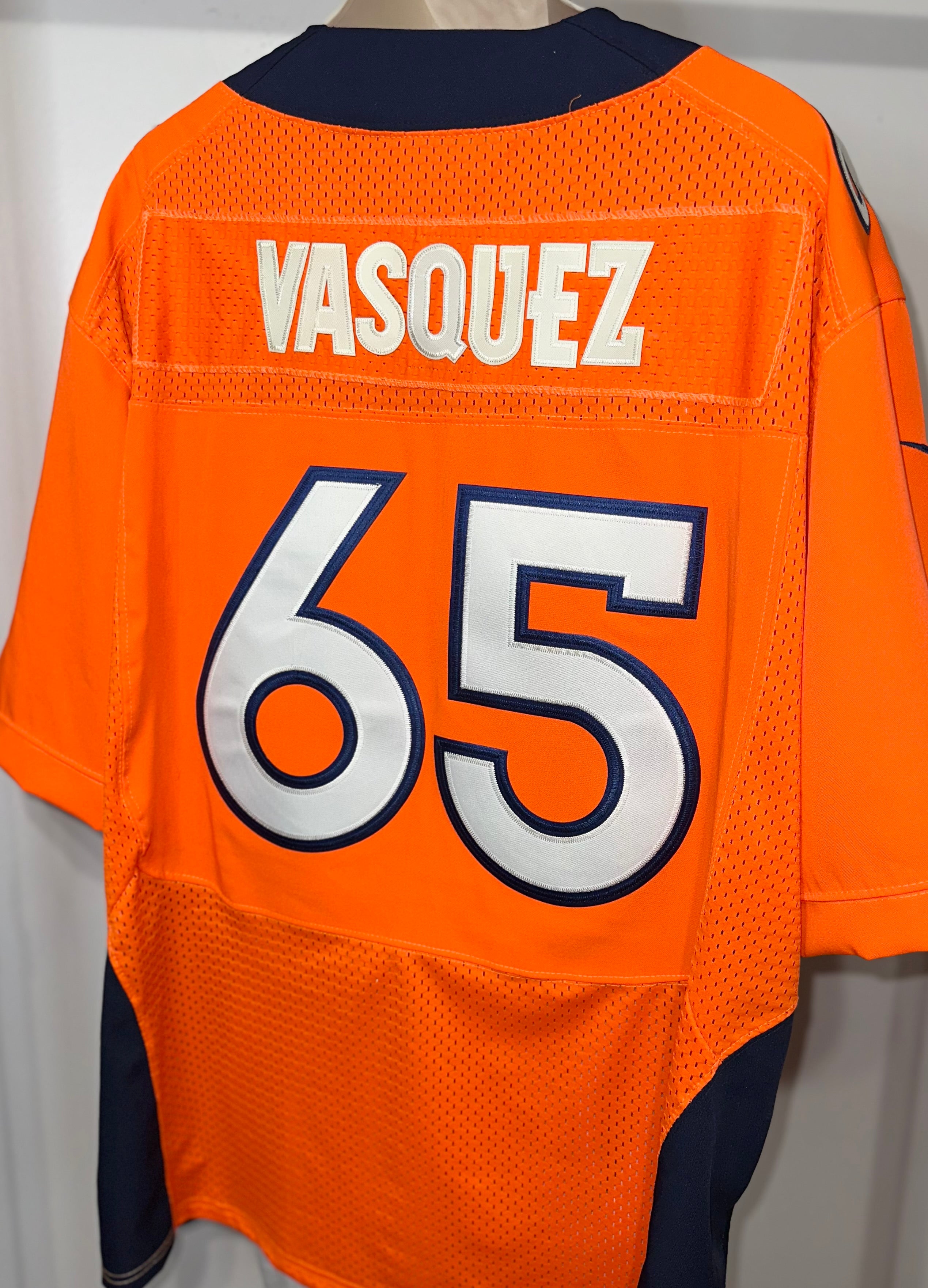 Denver Broncos Vasquez #65 On Field Jersey w/ Serial # (RARE)