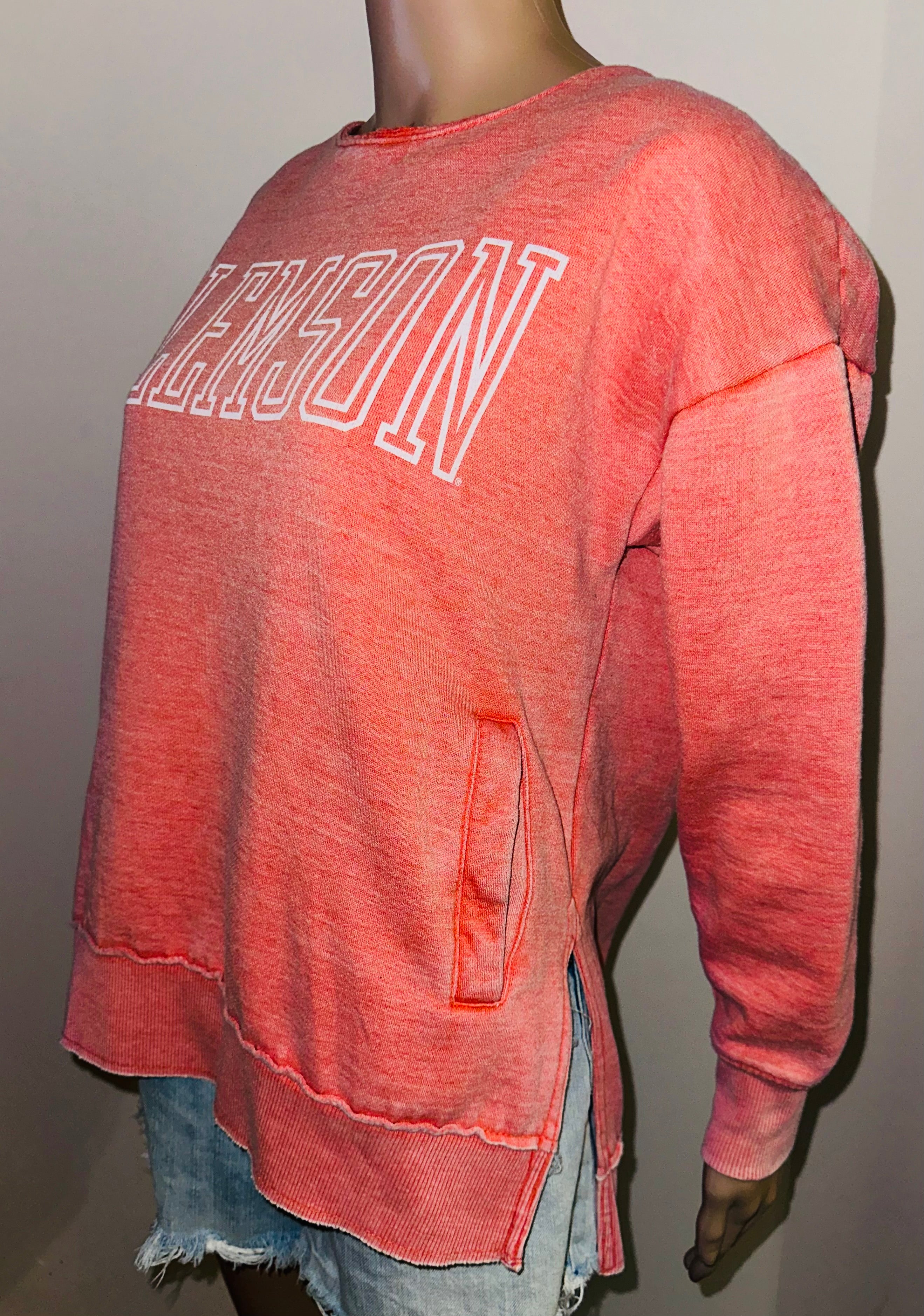 Clemson Tigers Oversized Pocket Sweatshirt, Sz Sm