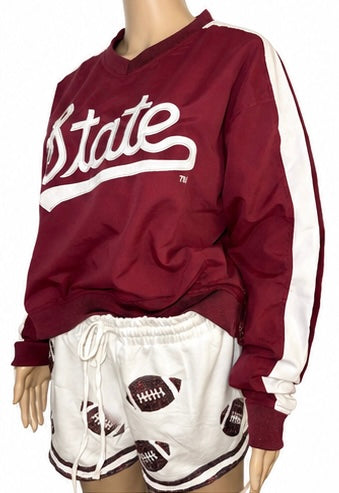 Mississippi State Cropped Wind Breaker, Adult Sz Small