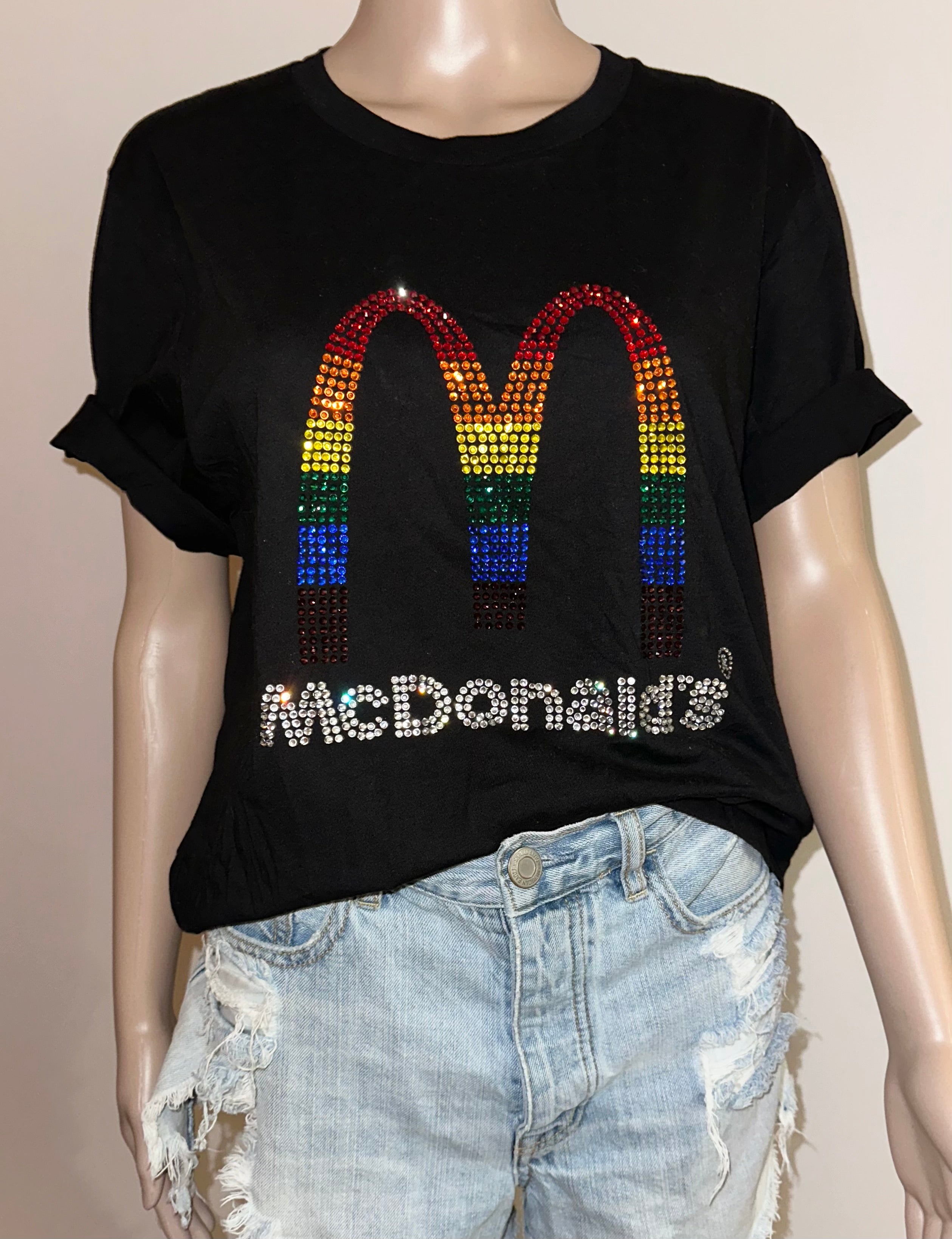 McDonald’s LGBTQ Pride Bling T-shirt, Sz Large