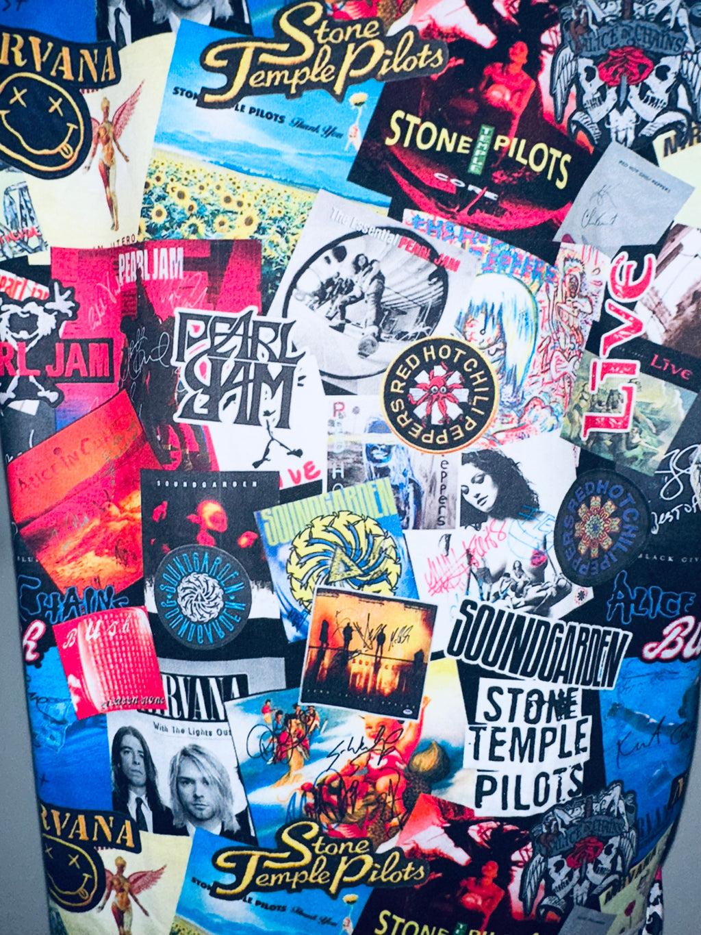 90’s Alternative Rock Band Collage Tee, Sz Large