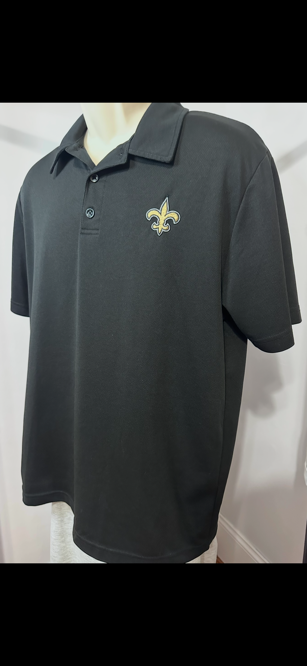 New Orleans Saints Golf Shirt Polo, Sz Large