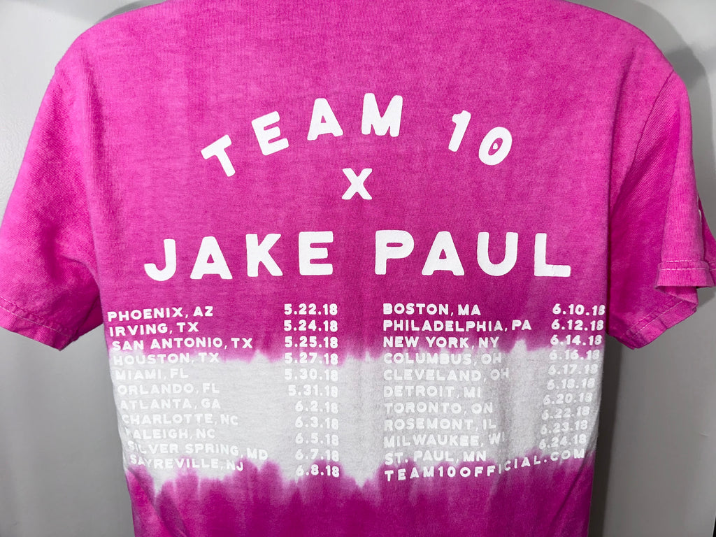 Jake Paul Team 10 Tour T-Shirt – Pink Dip Dye – 2018 YouTube Merch