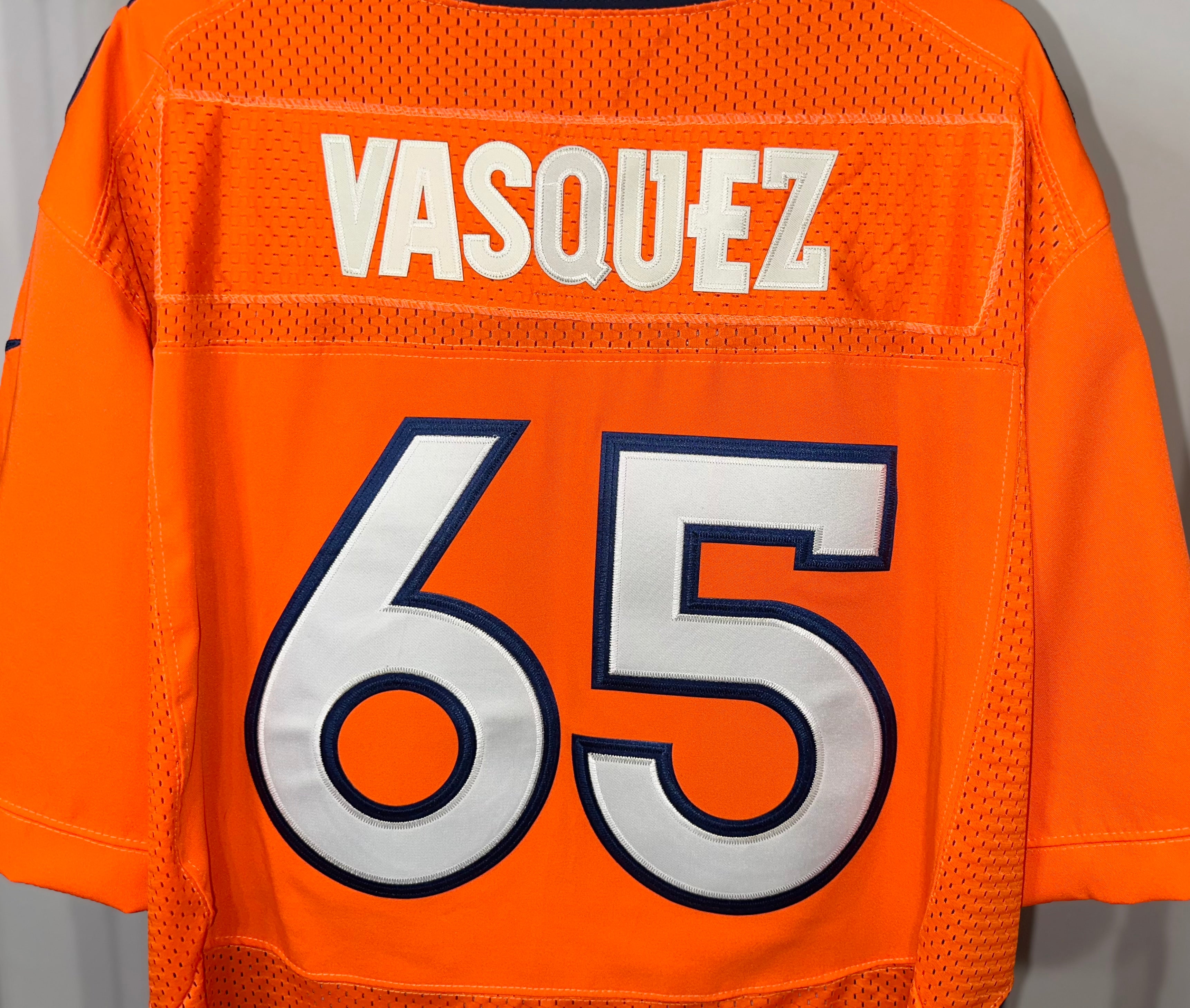 Denver Broncos Vasquez #65 On Field Jersey w/ Serial # (RARE)