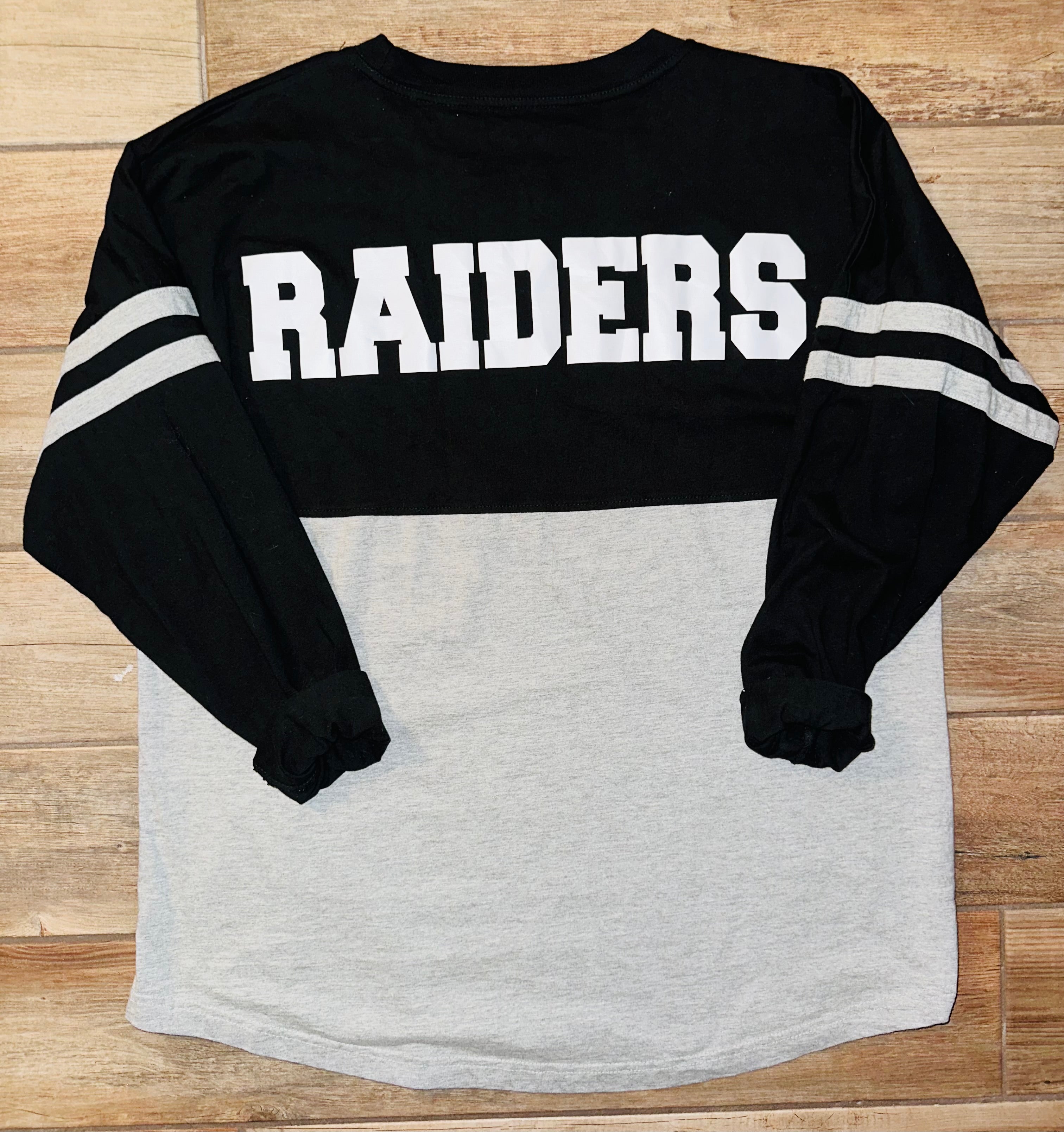Oakland Raiders Varsity Long Sleeve Tee, Sz XL