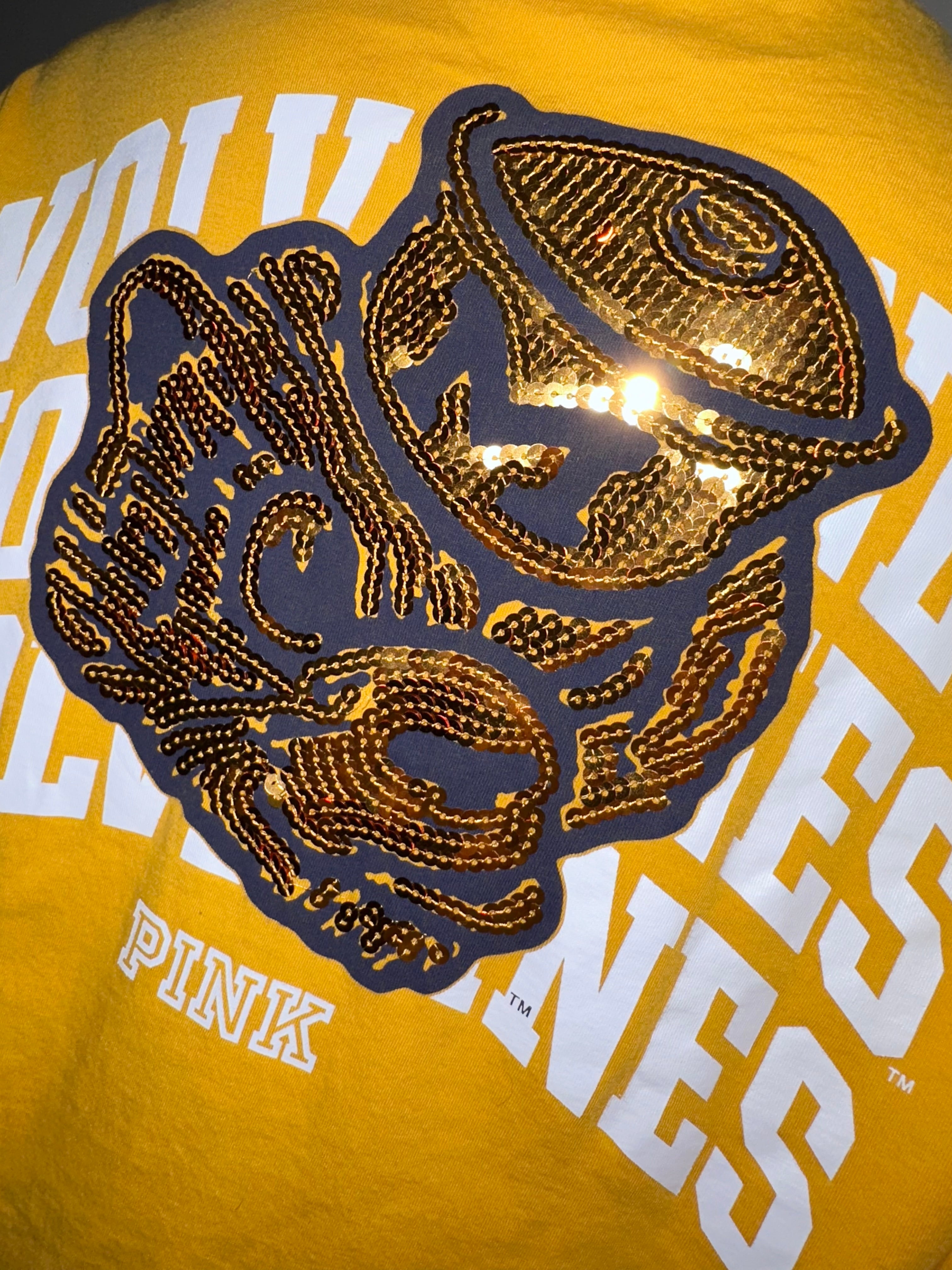 Michigan Wolverines Victoria’s Secret PINK Sequin Shirt, Sz Medium