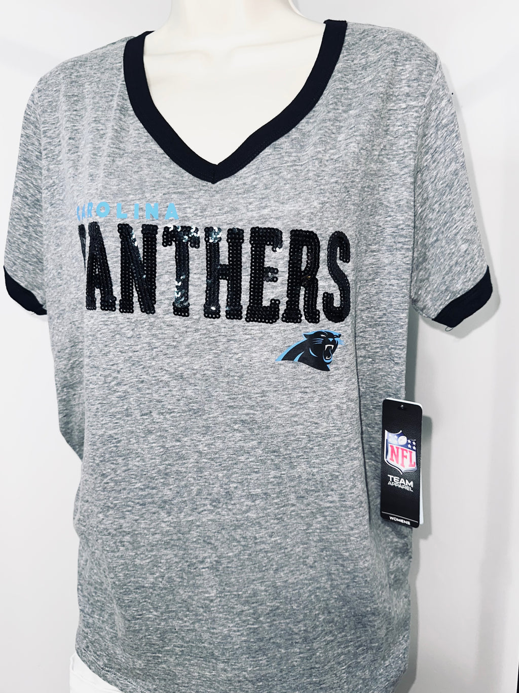 Carolina Panthers Sequin Tee (NWT)