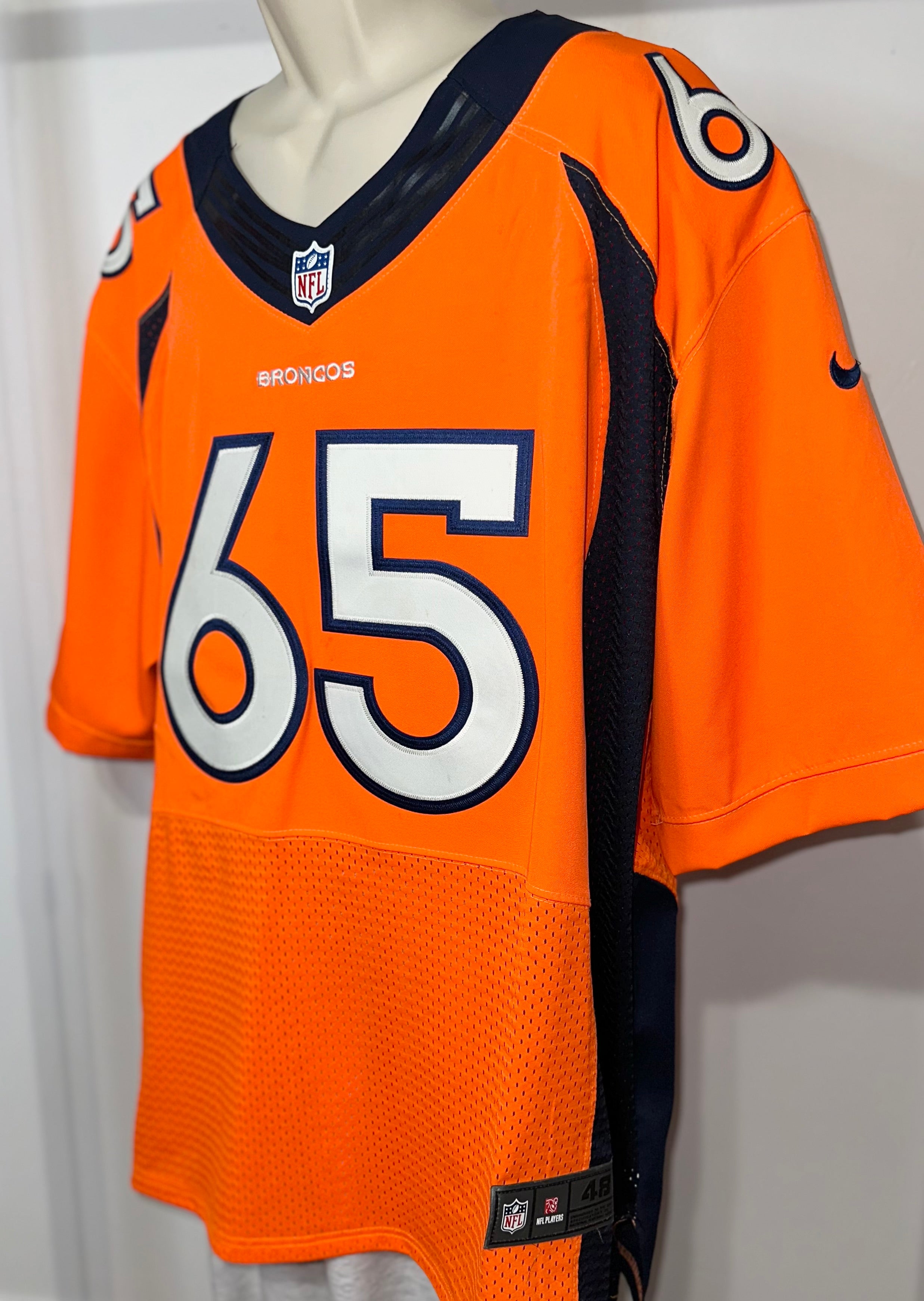 Denver Broncos Louis Vasquez #65 On Field Jersey w/ Serial # (RARE)