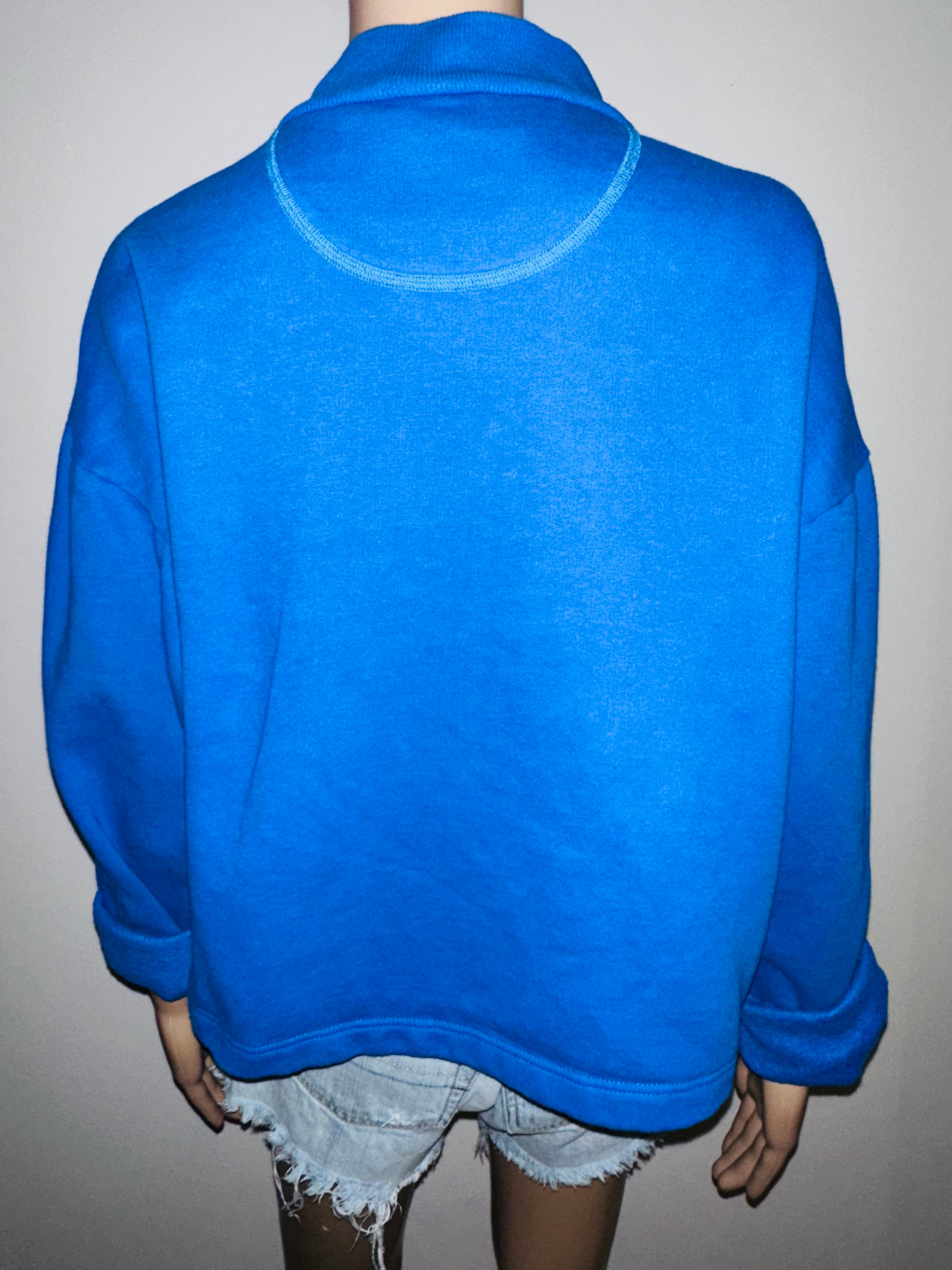 Vintage 90s Rusty Wallace #2 NASCAR Quarter Zip Pullover Sweatshirt Blue Women’s L