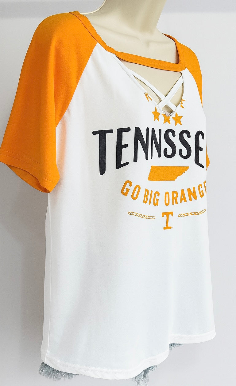 Tennessee Vols Cut-Out Raglan Tee