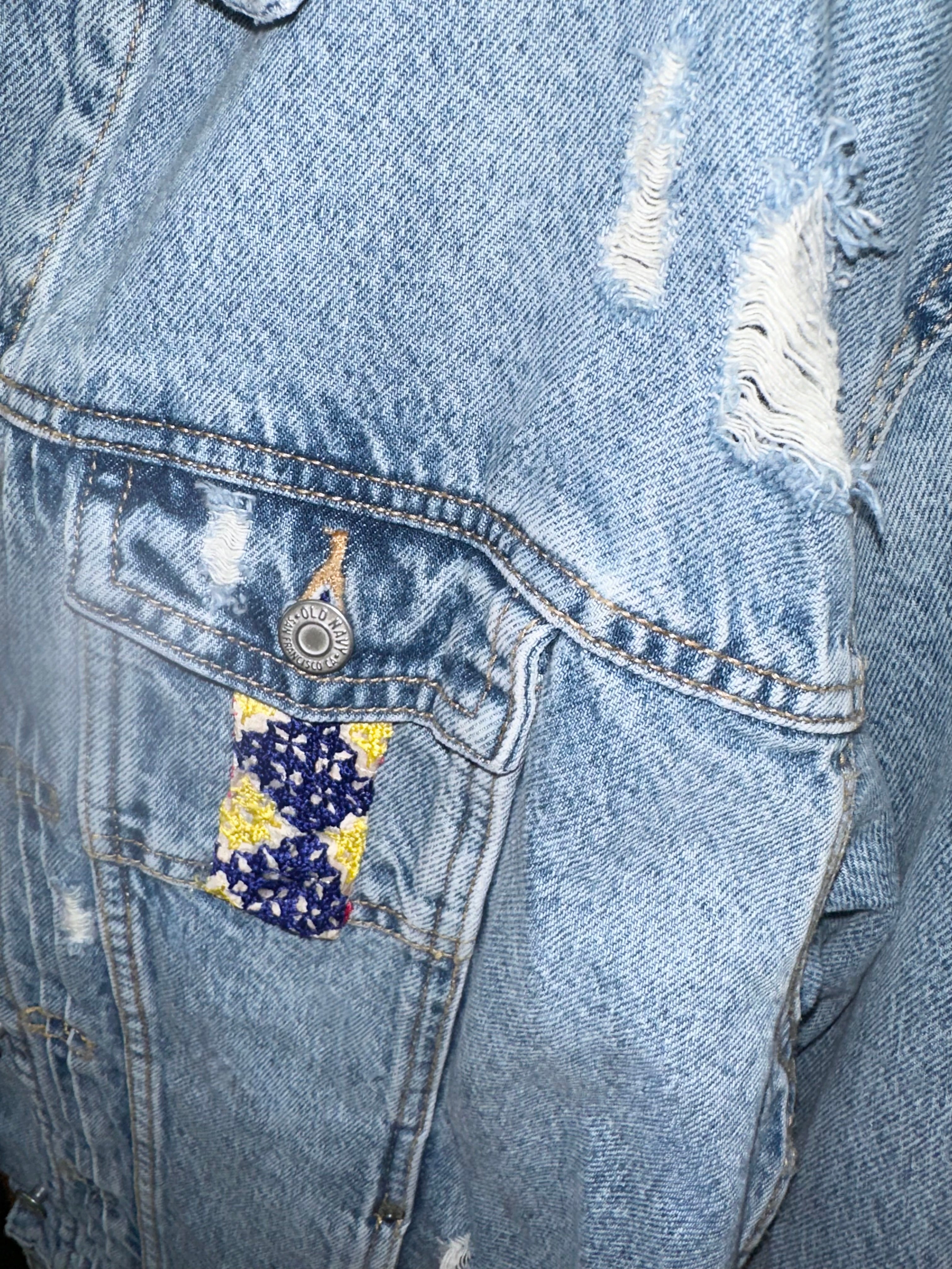 Mardi Gras Denim & Fringe Jacket