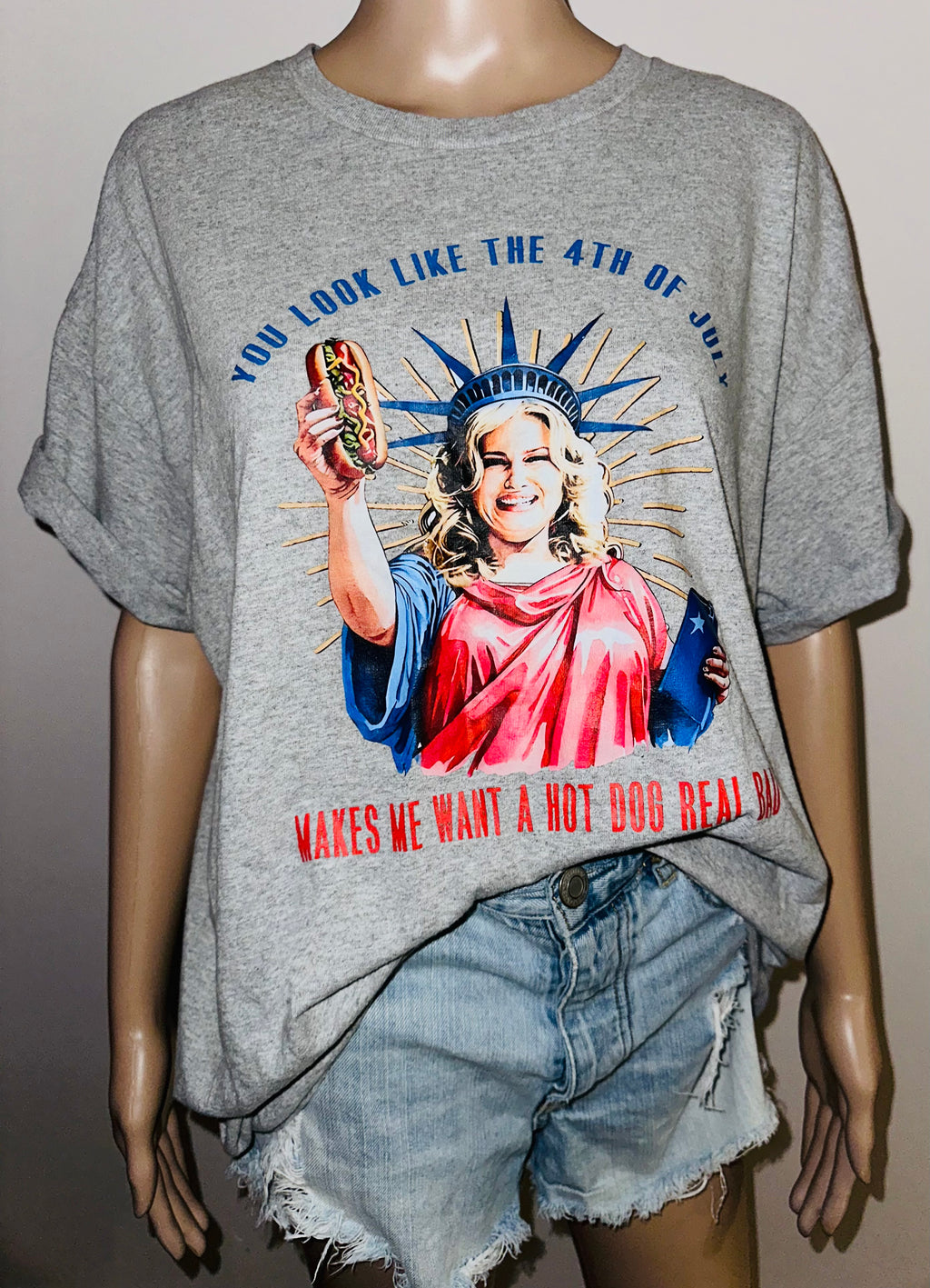 USA 4th of July Jennifer Coolidge Hotdog Tee, Sz XL
