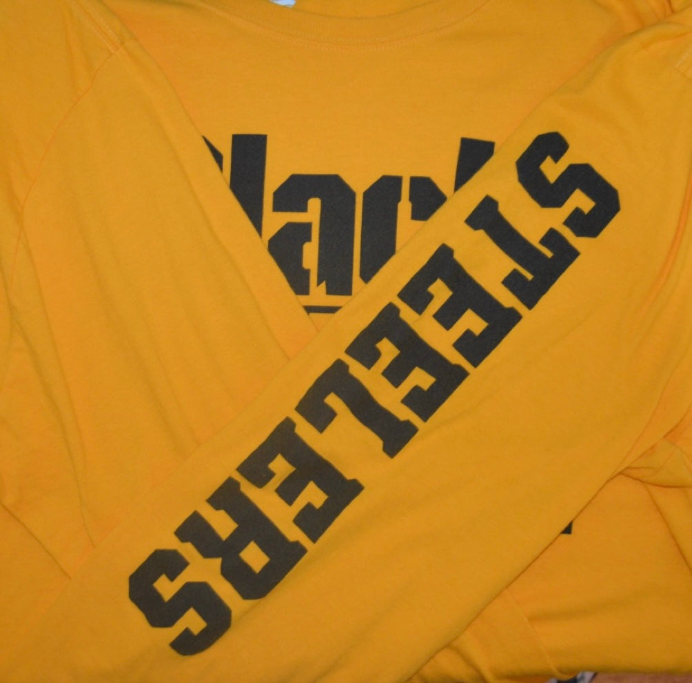 Pittsburgh Steelers Men's Long Sleeve Black & Yellow T-Shirt