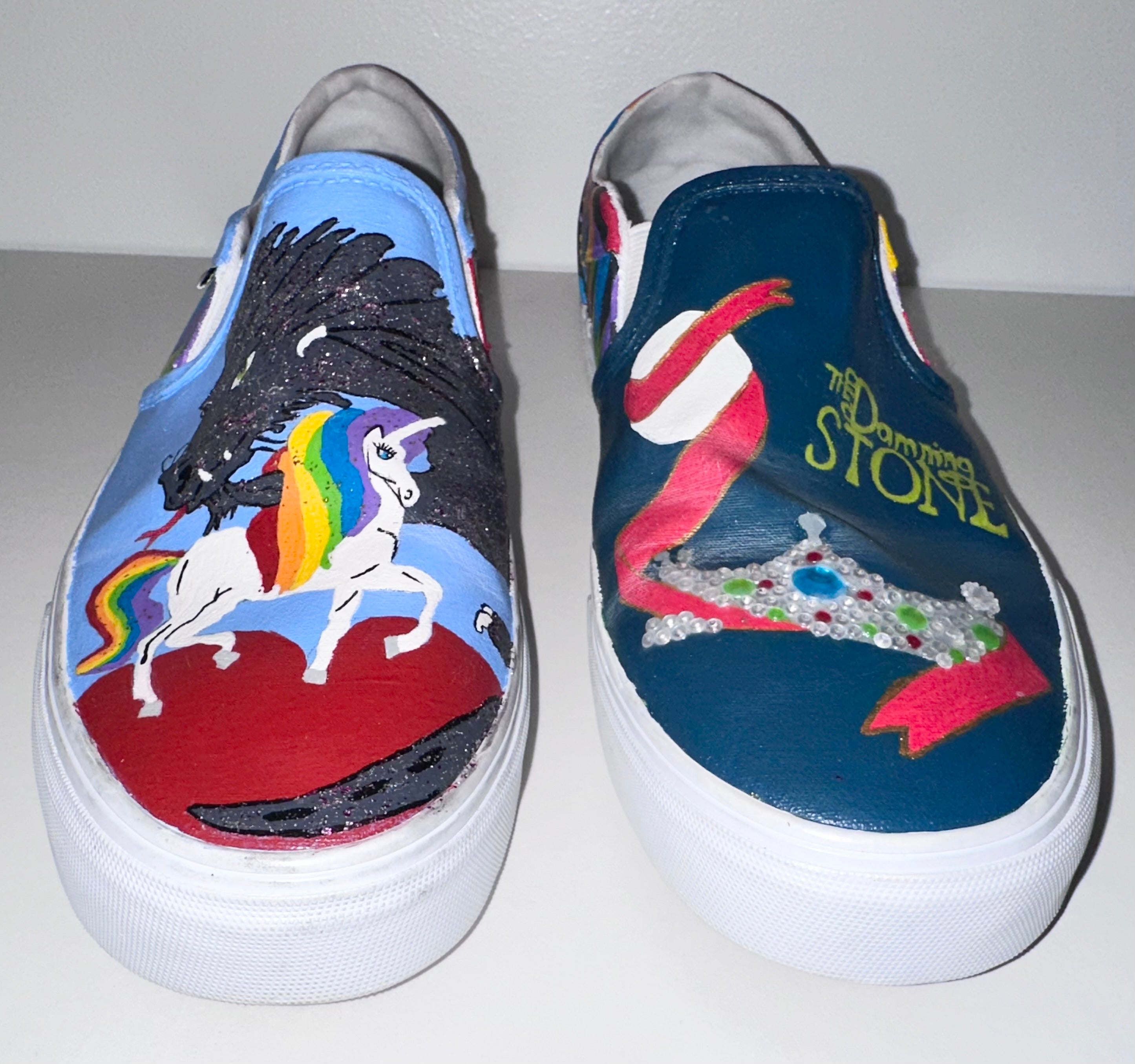 Custom Painted Vans, Sz 10