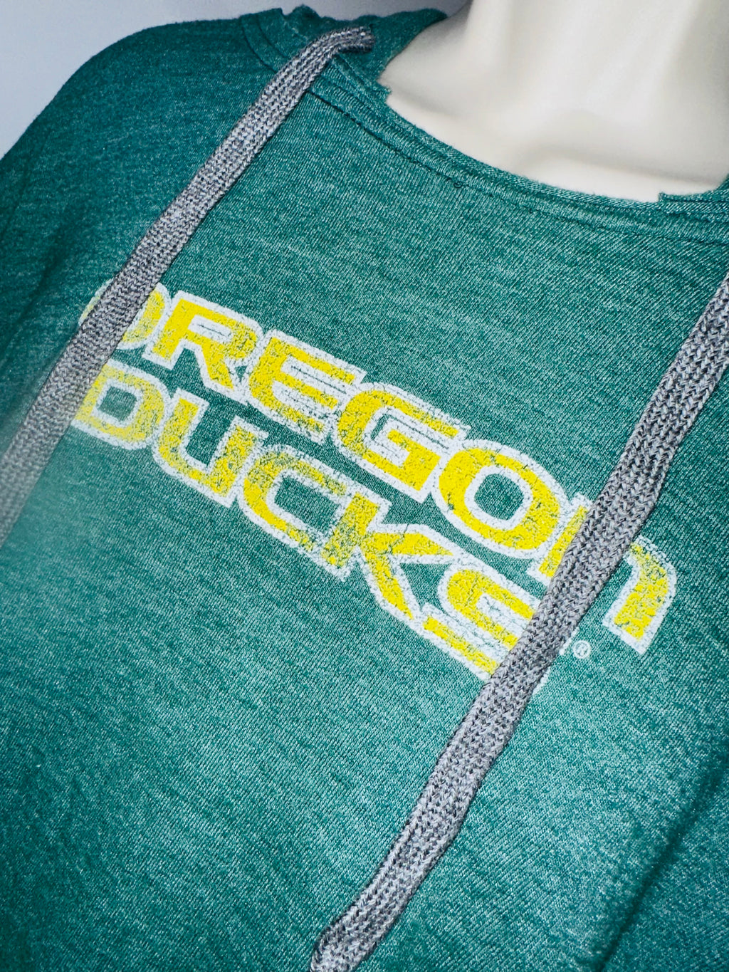 Oregon Ducks Distressed Hooded Long Sleeve Tee