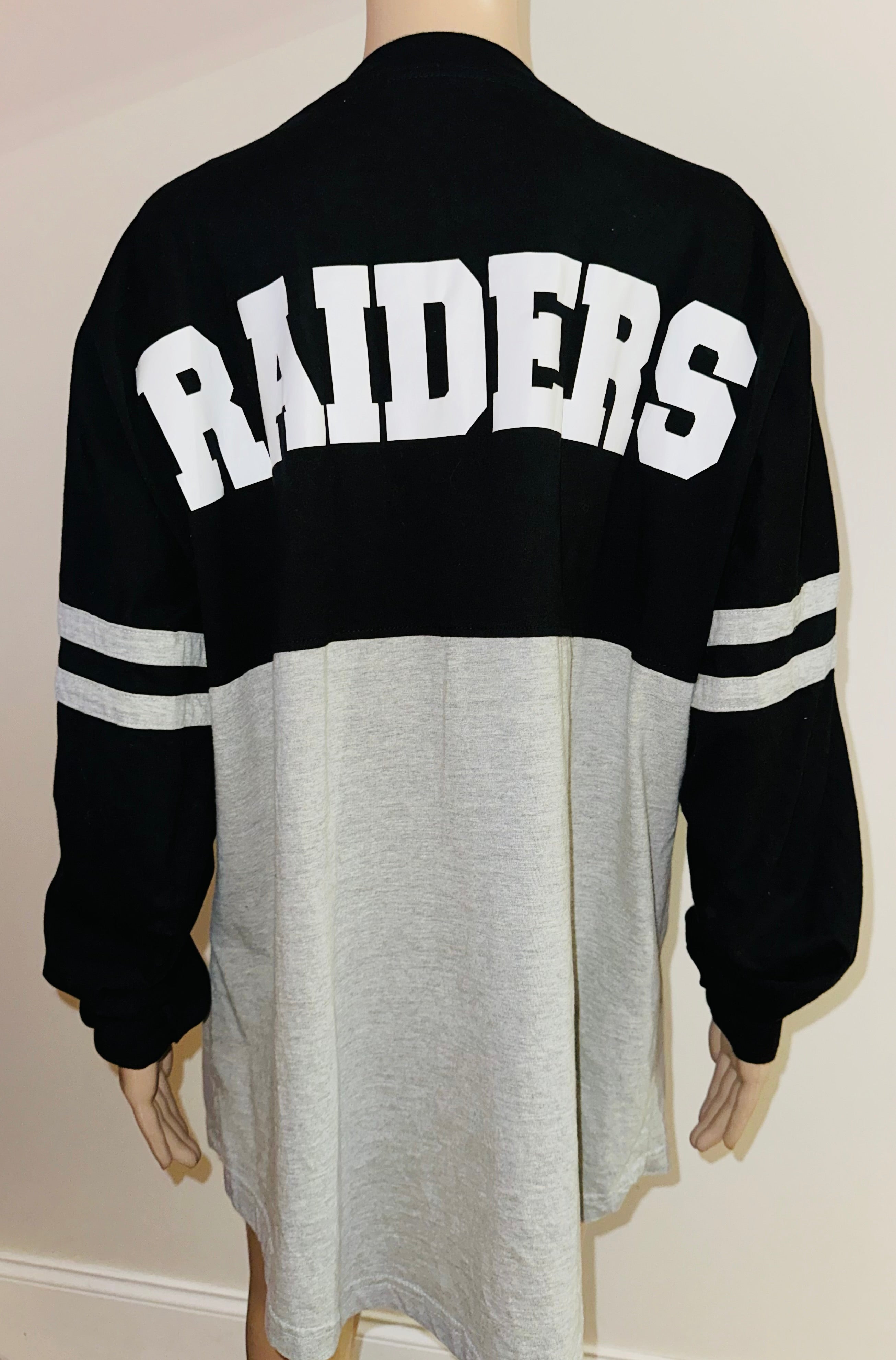 Oakland Raiders Varsity Long Sleeve Tee, Sz XL