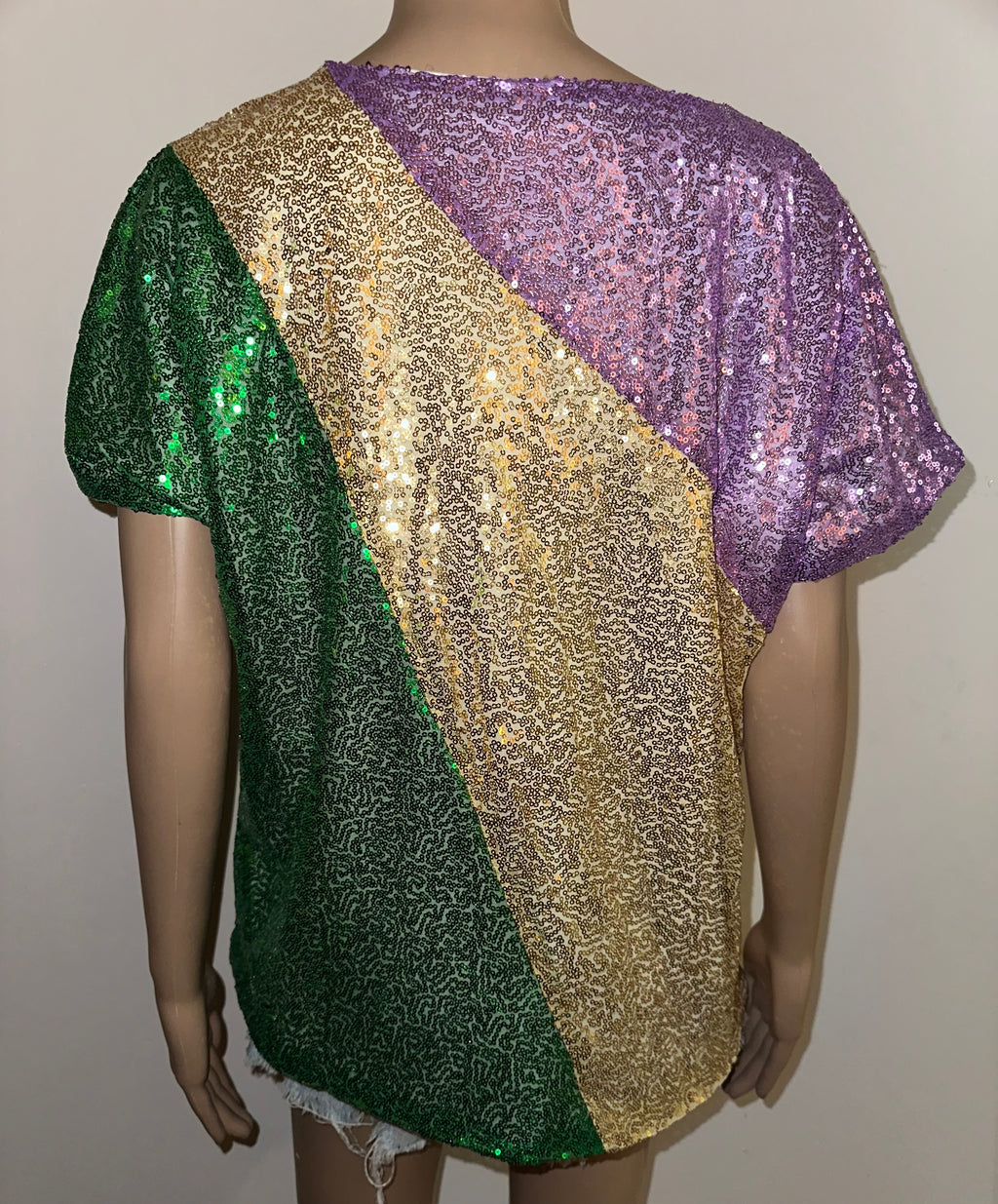 Mardi Gras Sequin Shirt, Sz Small (NWT)