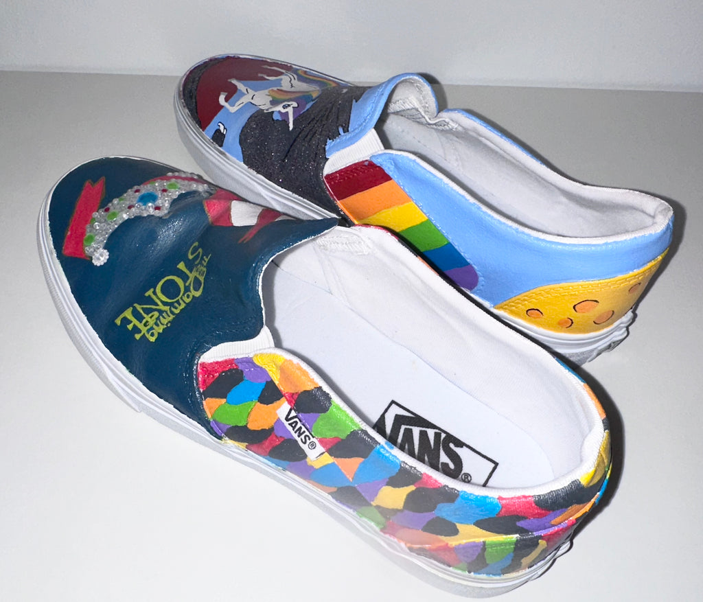 Custom Painted Vans, Sz 10