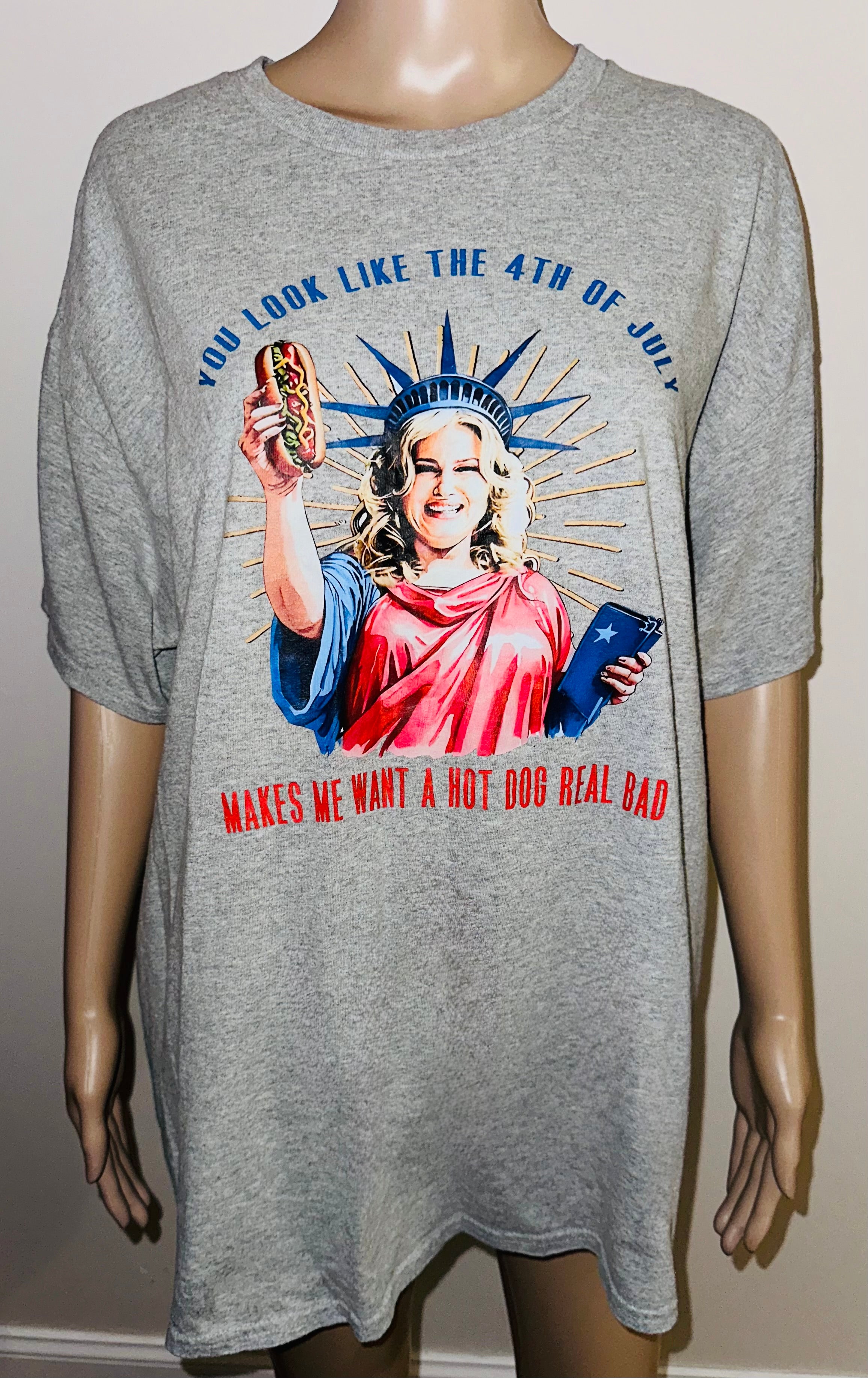 USA 4th of July Jennifer Coolidge Hotdog Tee, Sz XL