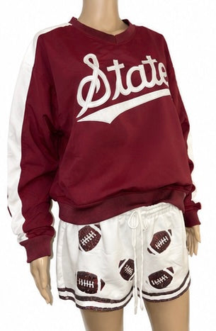 Mississippi State Cropped Wind Breaker, Adult Sz Small