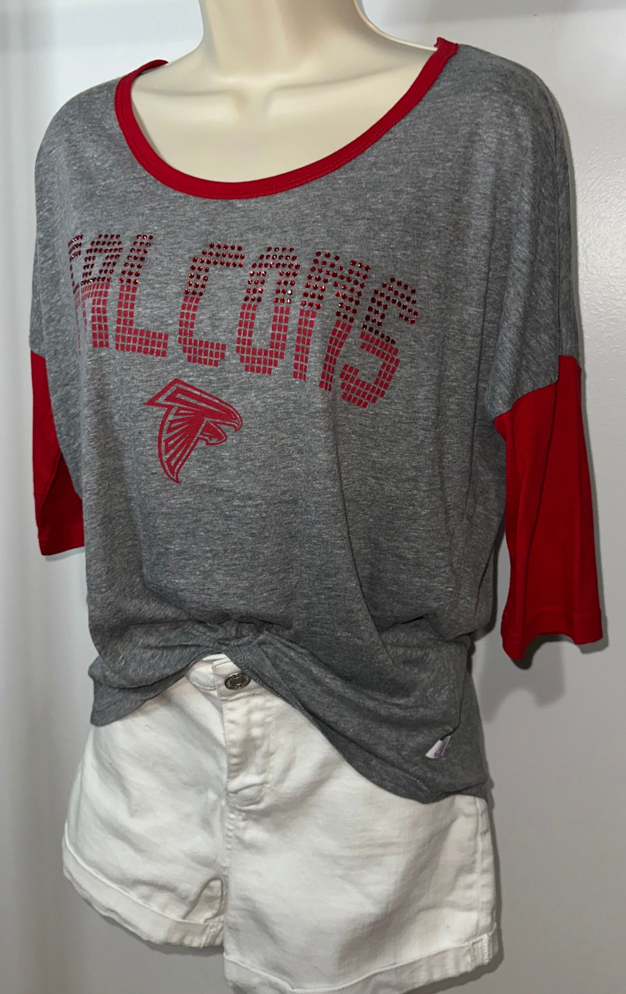 Atlanta Falcons Bling 3/4 Sleeve Tee
