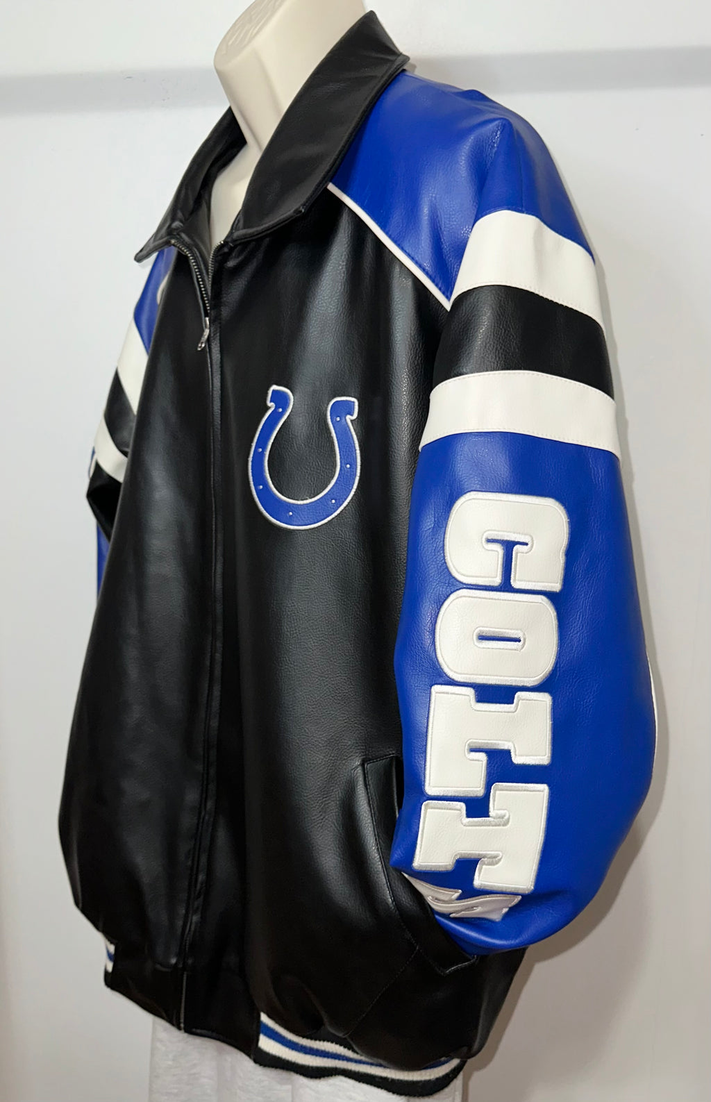 Indianapolis Colts Faux Leather Coat
