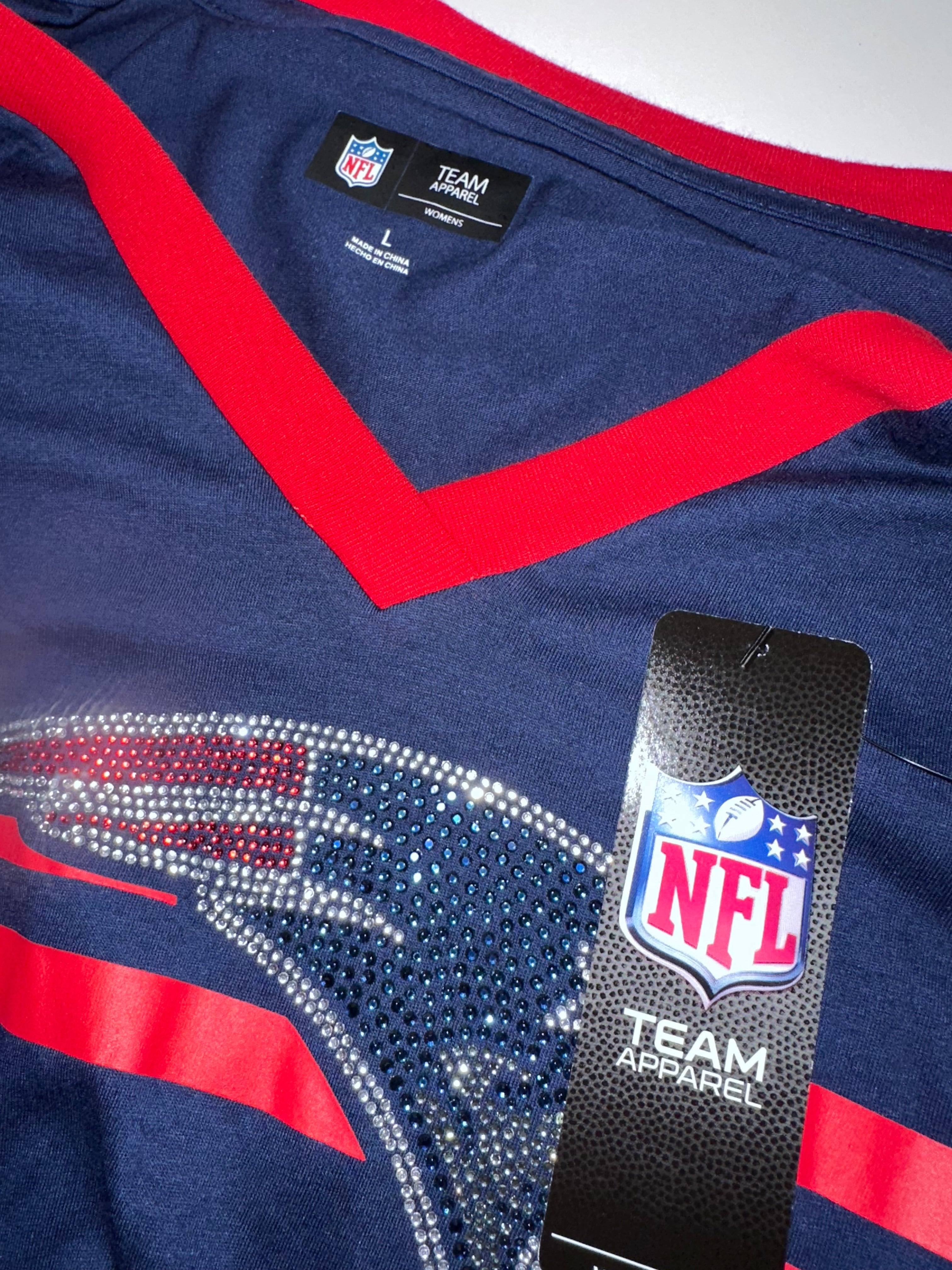 New England Patriots Bling Logo Tee, Sz XL(NWT)