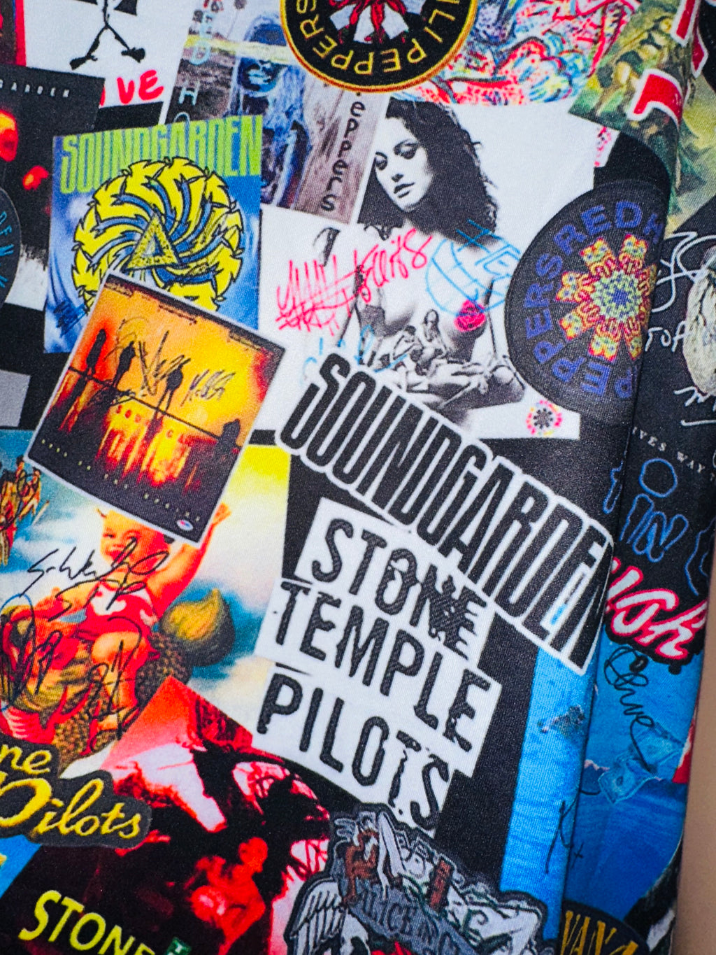 90’s Alternative Rock Band Collage Tee, Sz Large