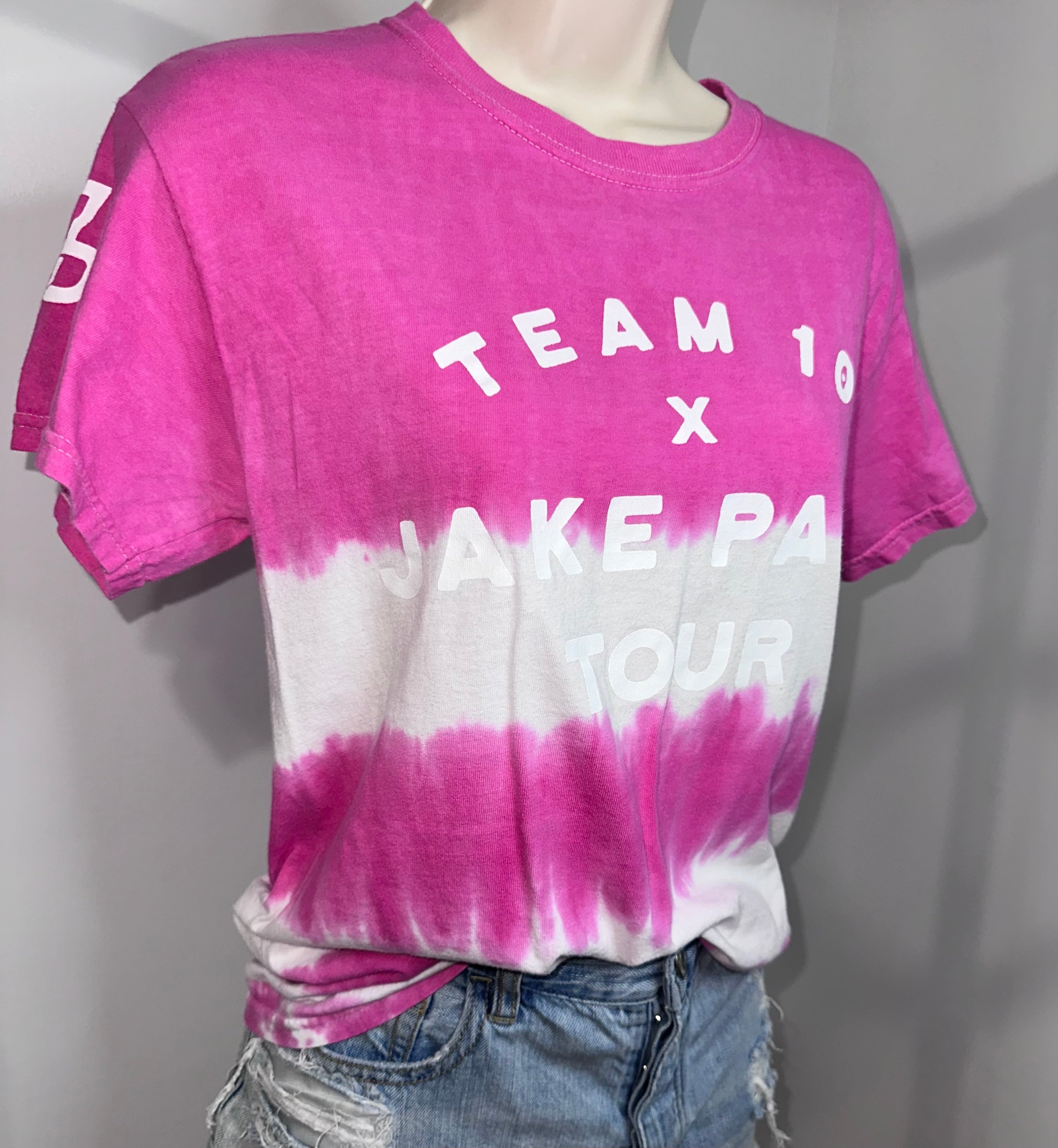Jake Paul Team 10 Tour T-Shirt – Pink Dip Dye – 2018 YouTube Merch
