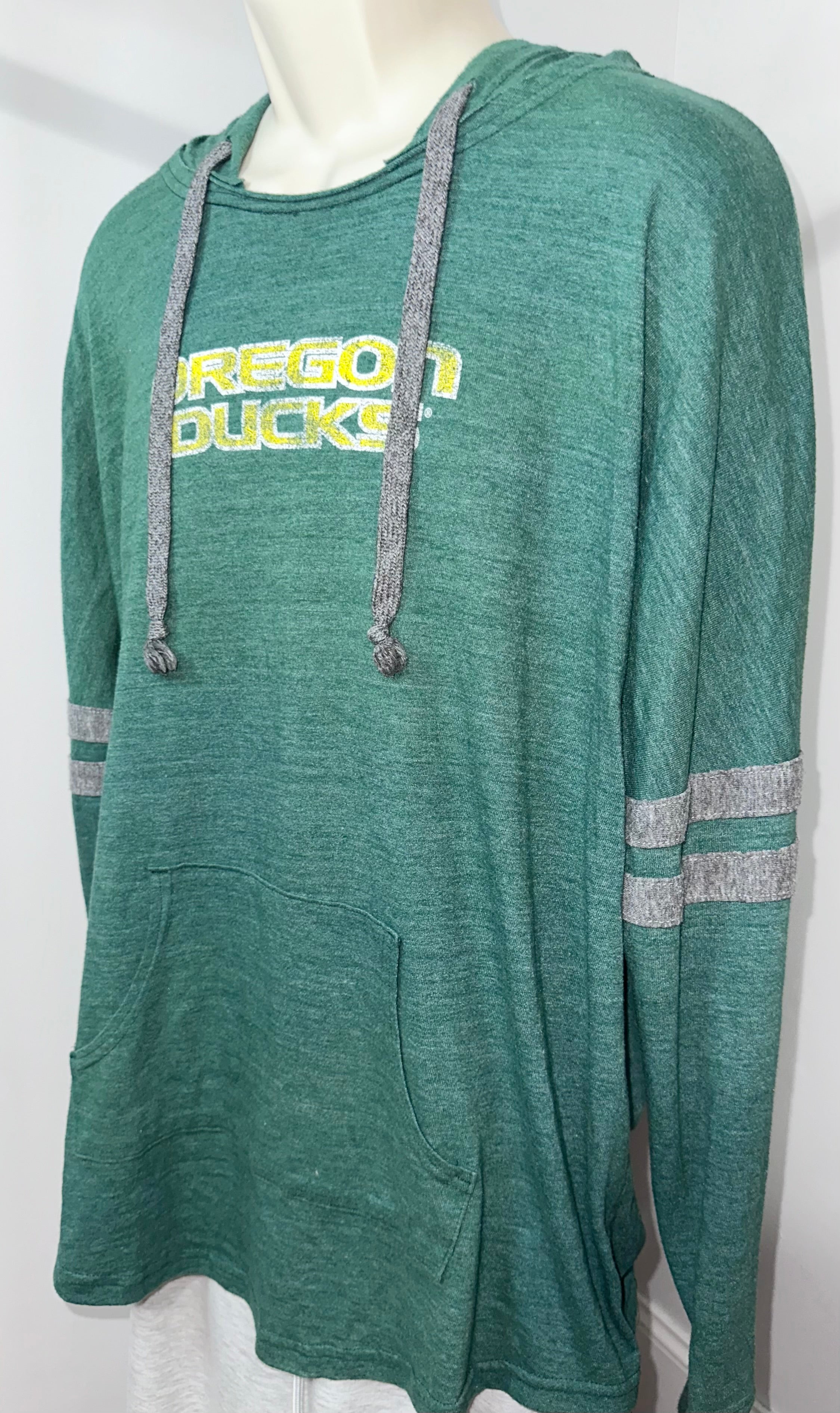 Oregon Ducks Distressed Hooded Long Sleeve Tee