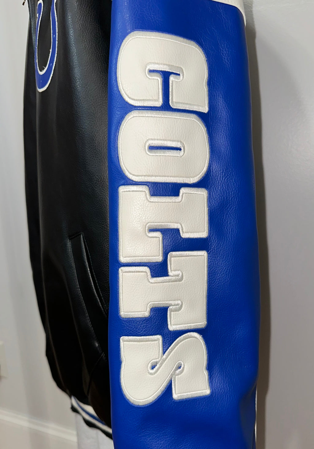 Indianapolis Colts Faux Leather Coat