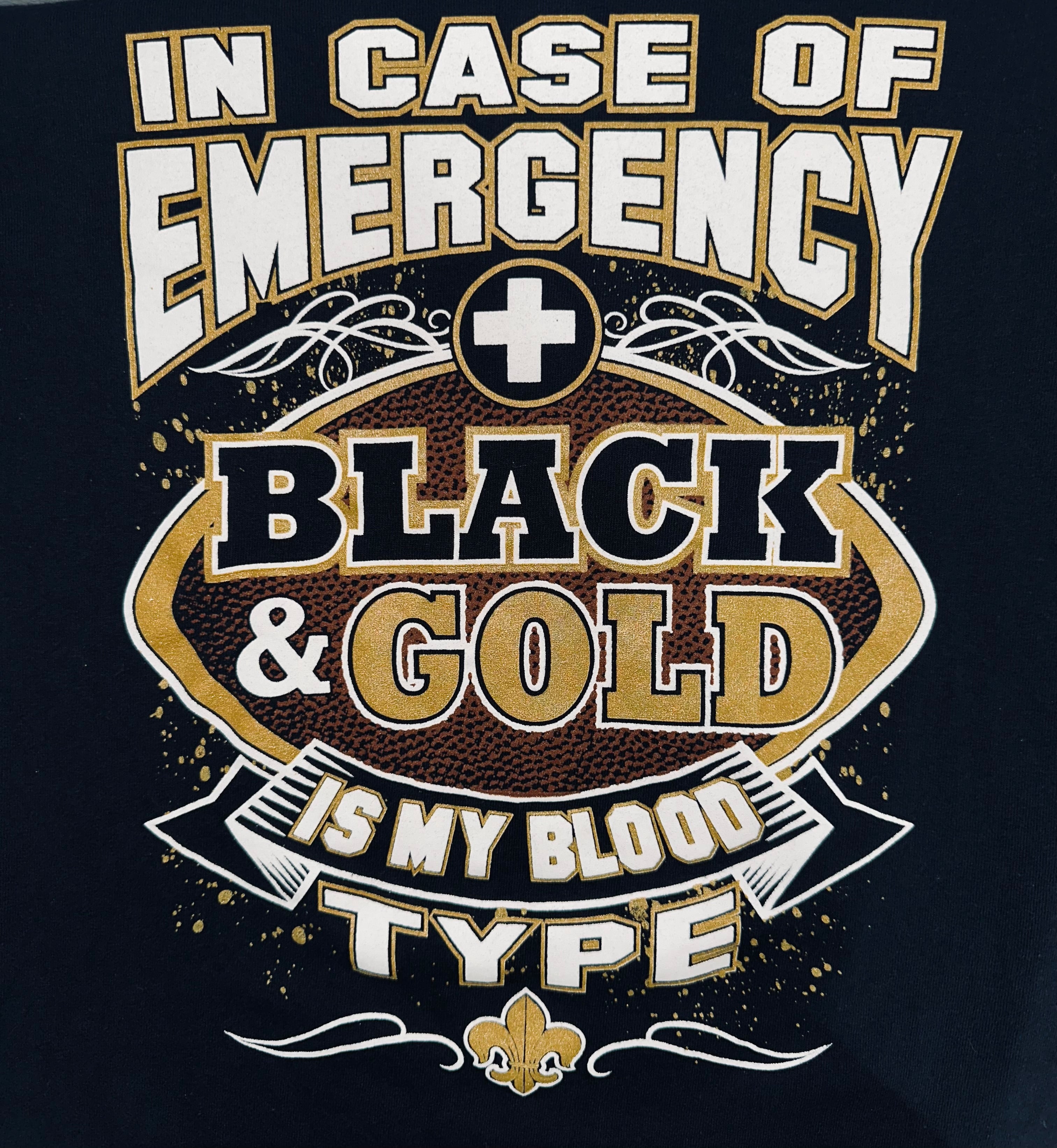 New Orleans Saints “I Bleed Black & Gold” Tee