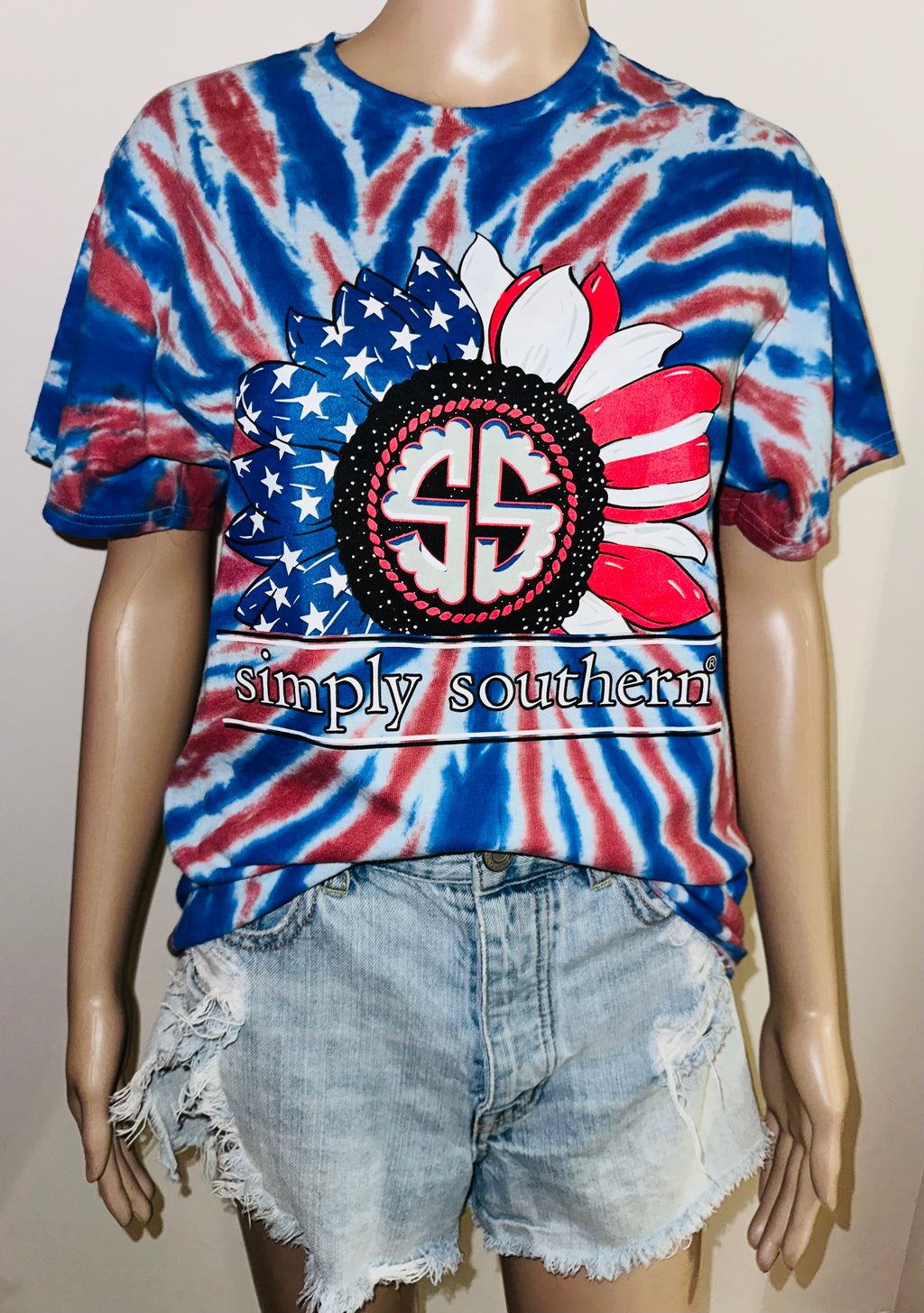 Red White & Blue Tie Dye Team USA Tee, Sz M (NWT)