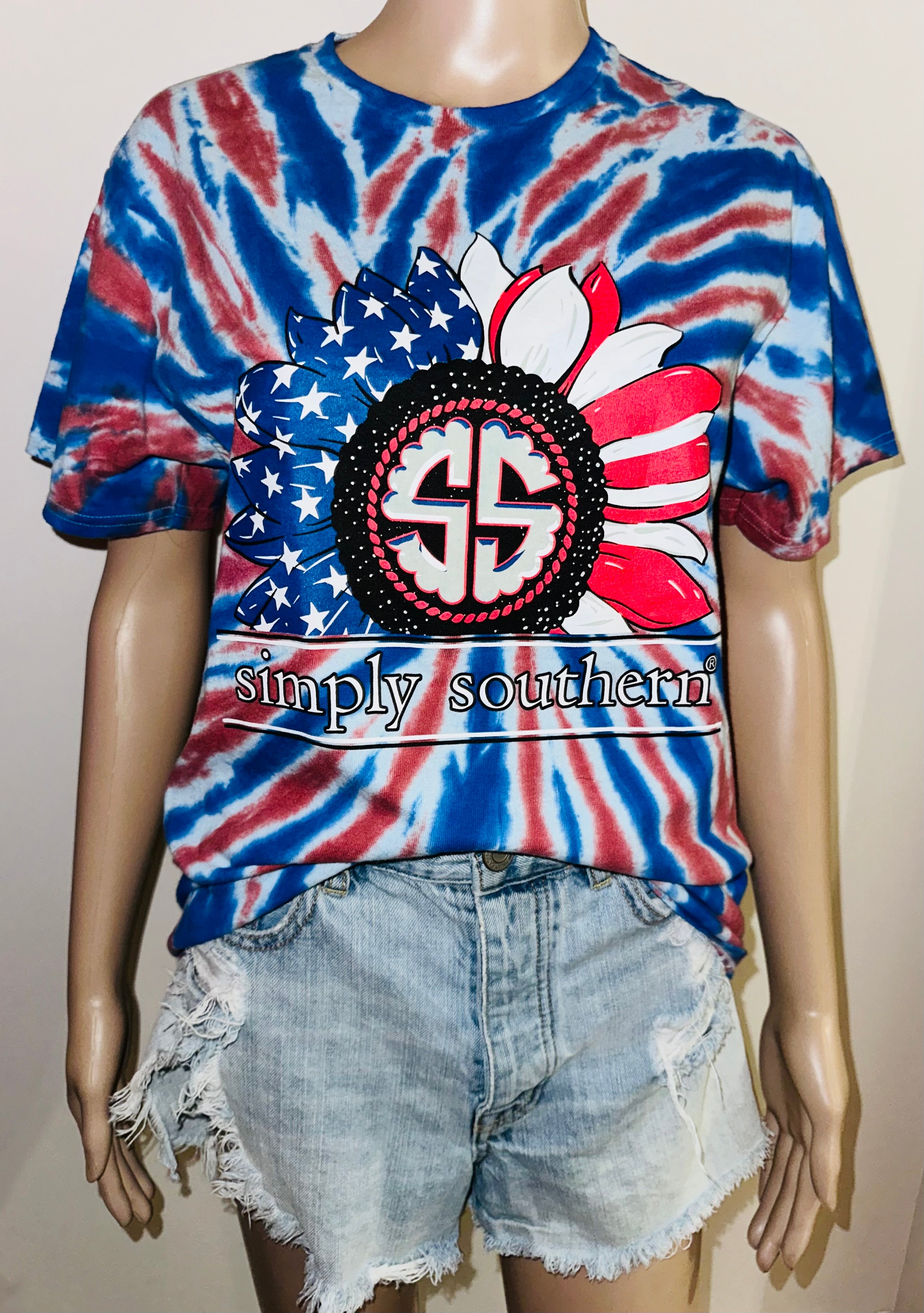 Red White & Blue Tie Dye Team USA Tee, Sz M (NWT)