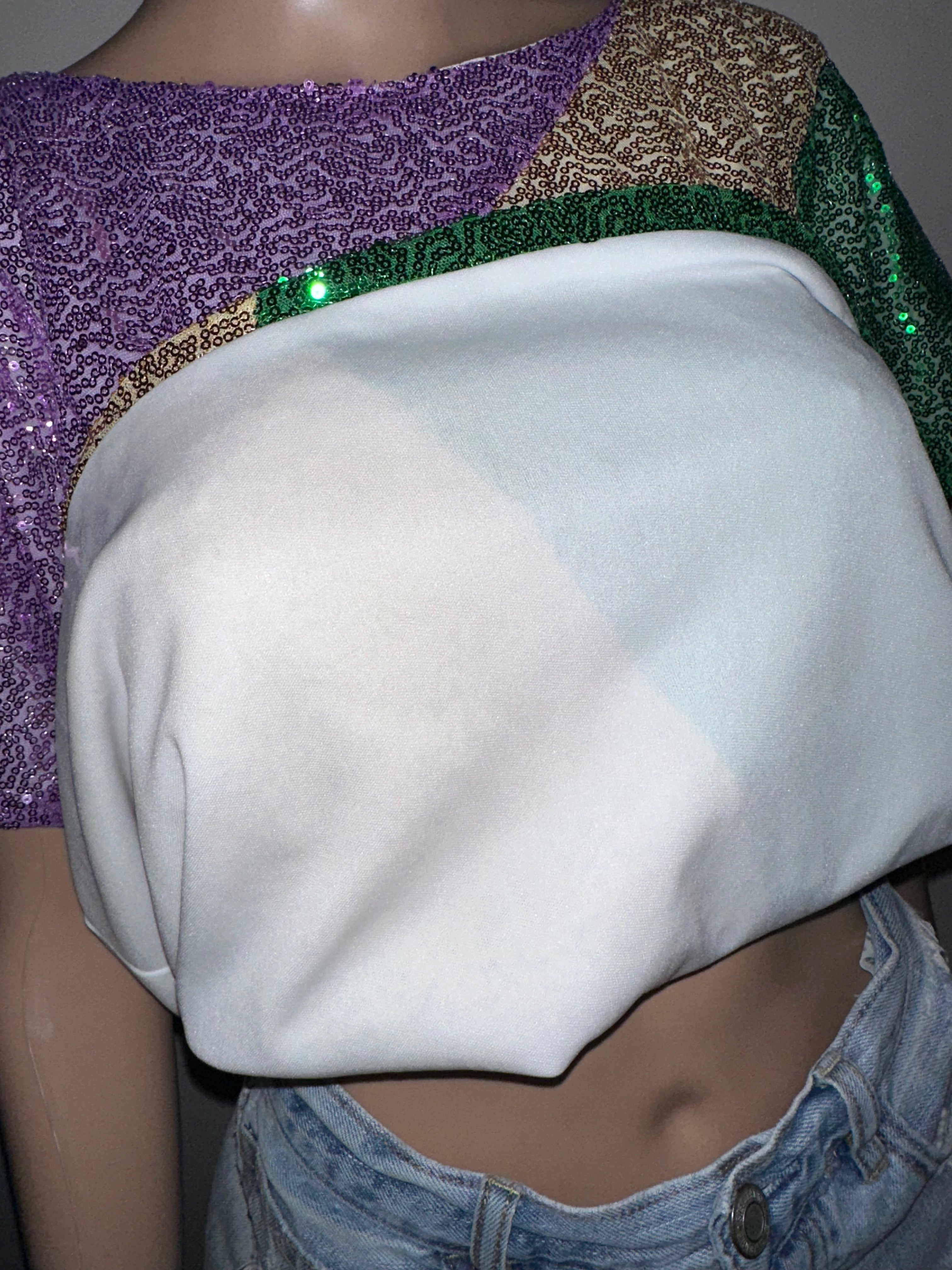 Mardi Gras Sequin Shirt, Sz Small (NWT)