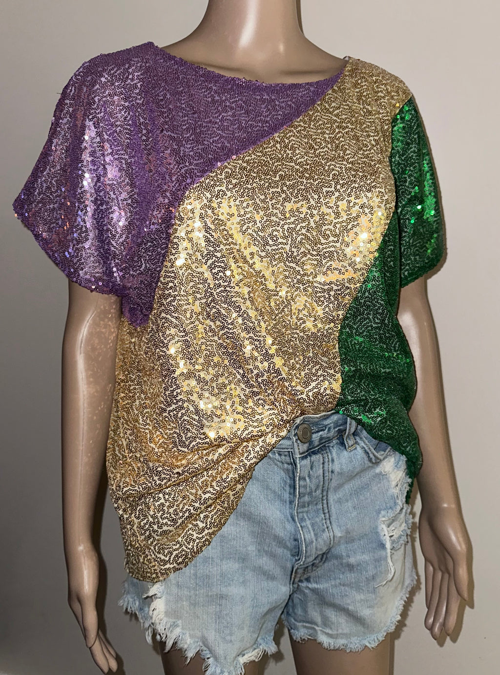 Mardi Gras Sequin Shirt, Sz Small (NWT)