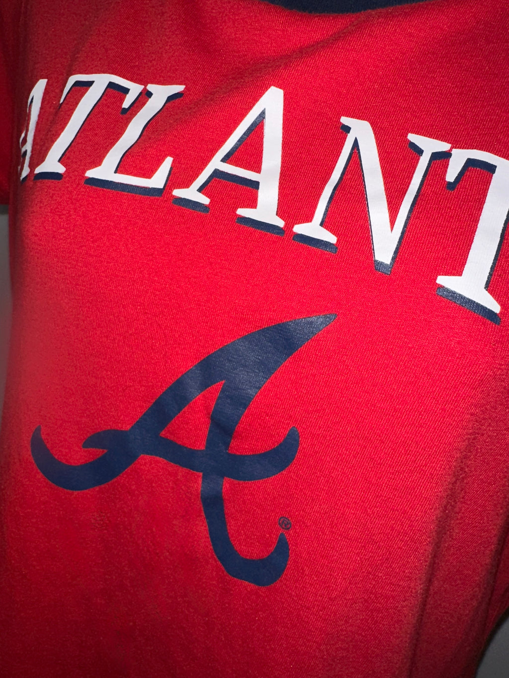 Women's-G-III 4Her by Carl Banks Red Atlanta Braves Pitch T-Shirt