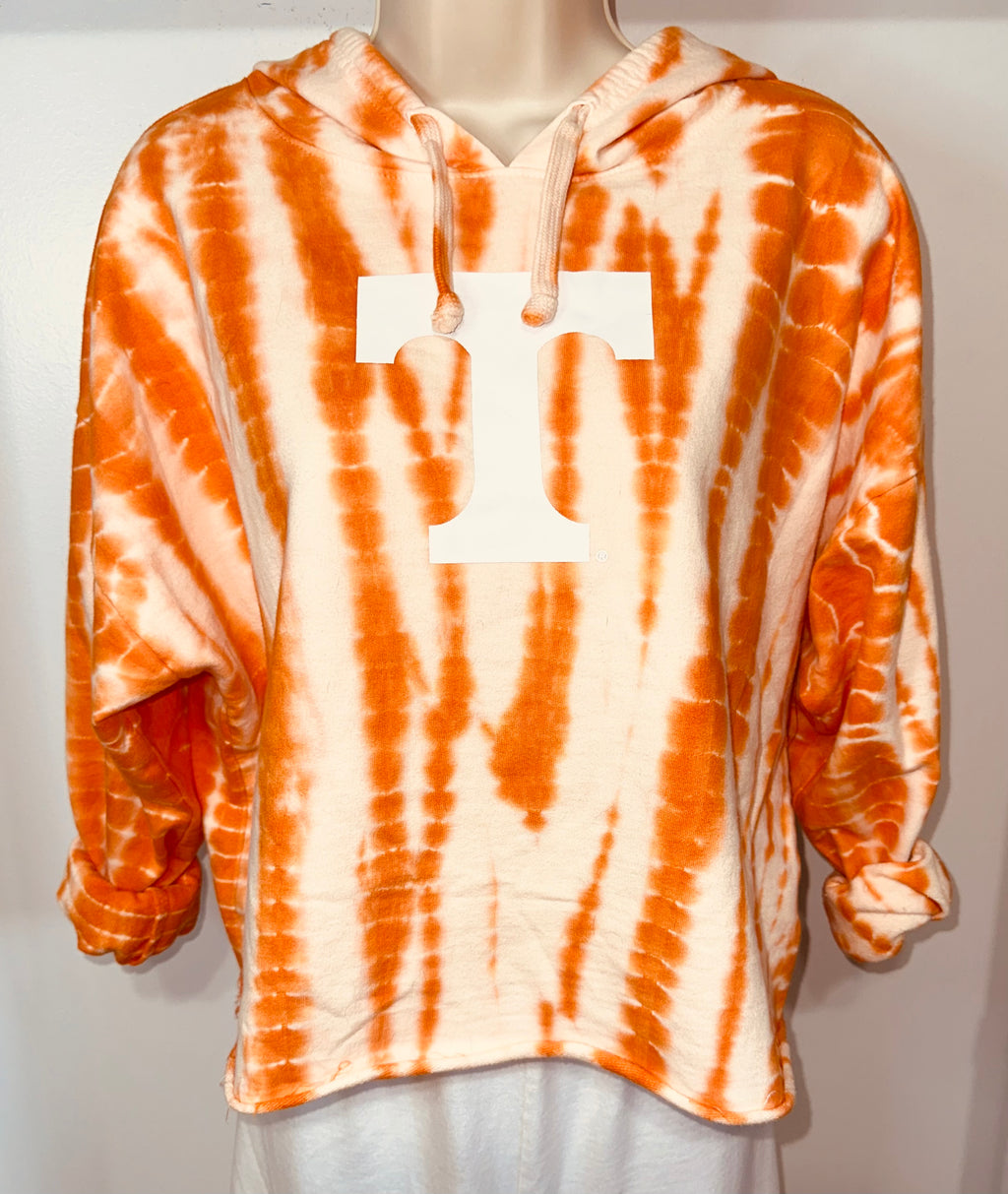 Tennessee Vols Cropped Tie-dye Hooded Tee (NWT)