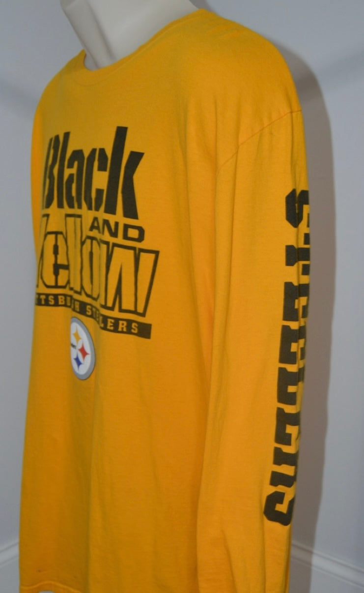 Pittsburgh Steelers Men's Long Sleeve Black & Yellow T-Shirt