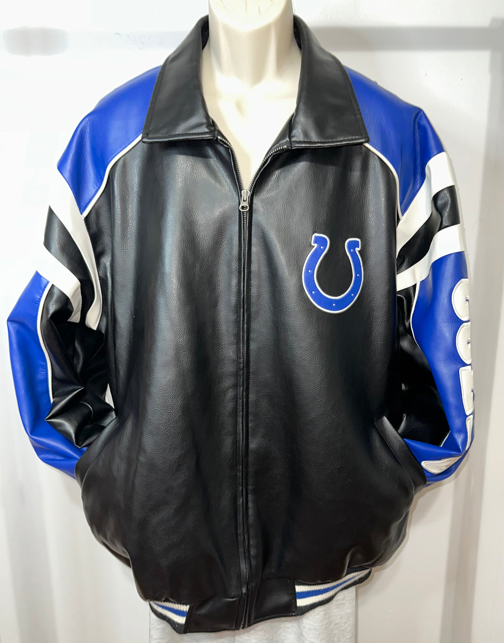 Indianapolis Colts Faux Leather Coat