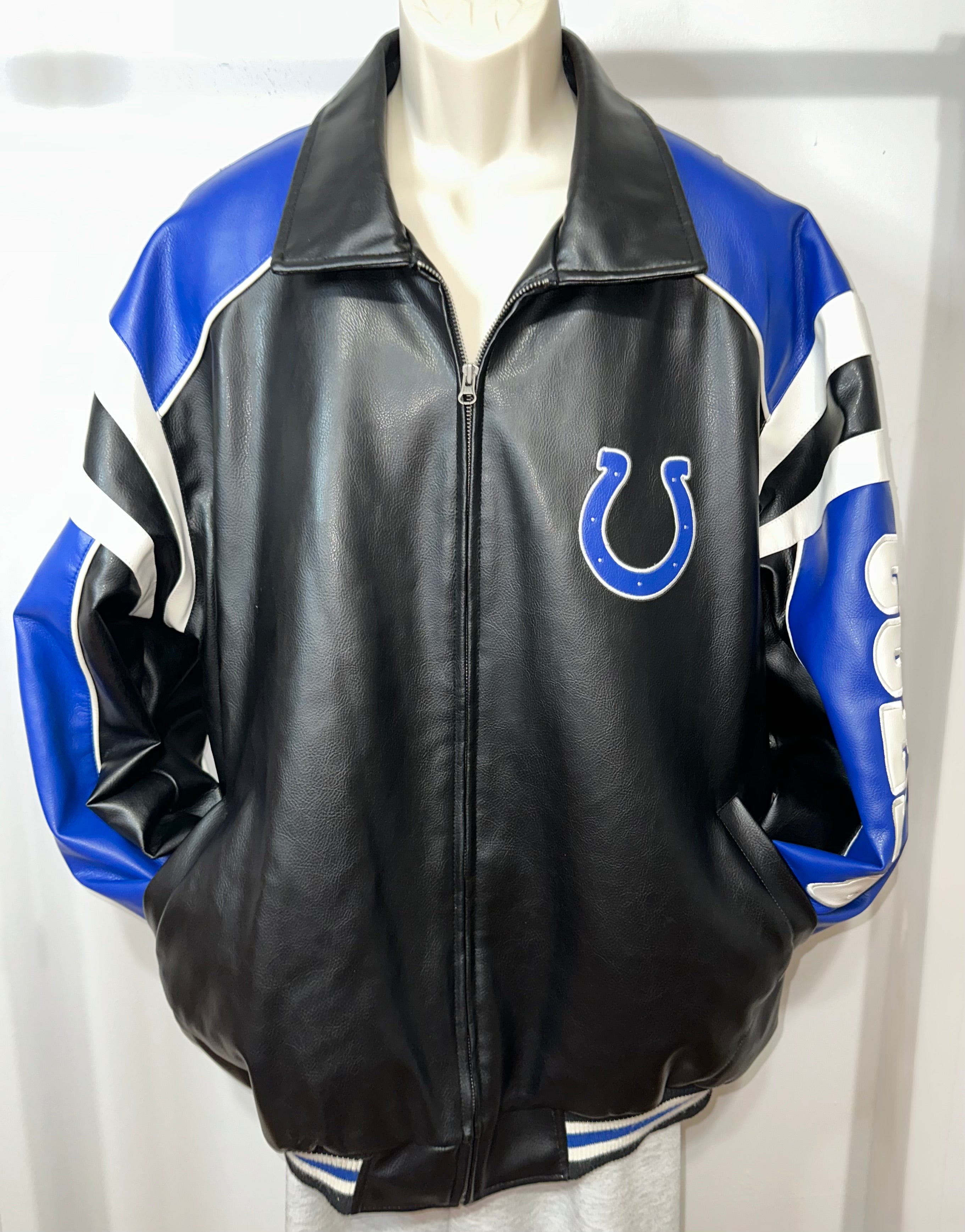 Indianapolis Colts Faux Leather Coat