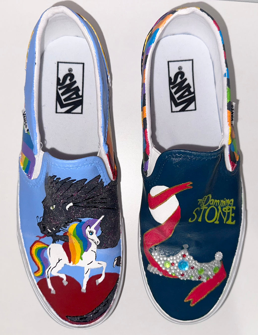 Custom Painted Vans, Sz 10