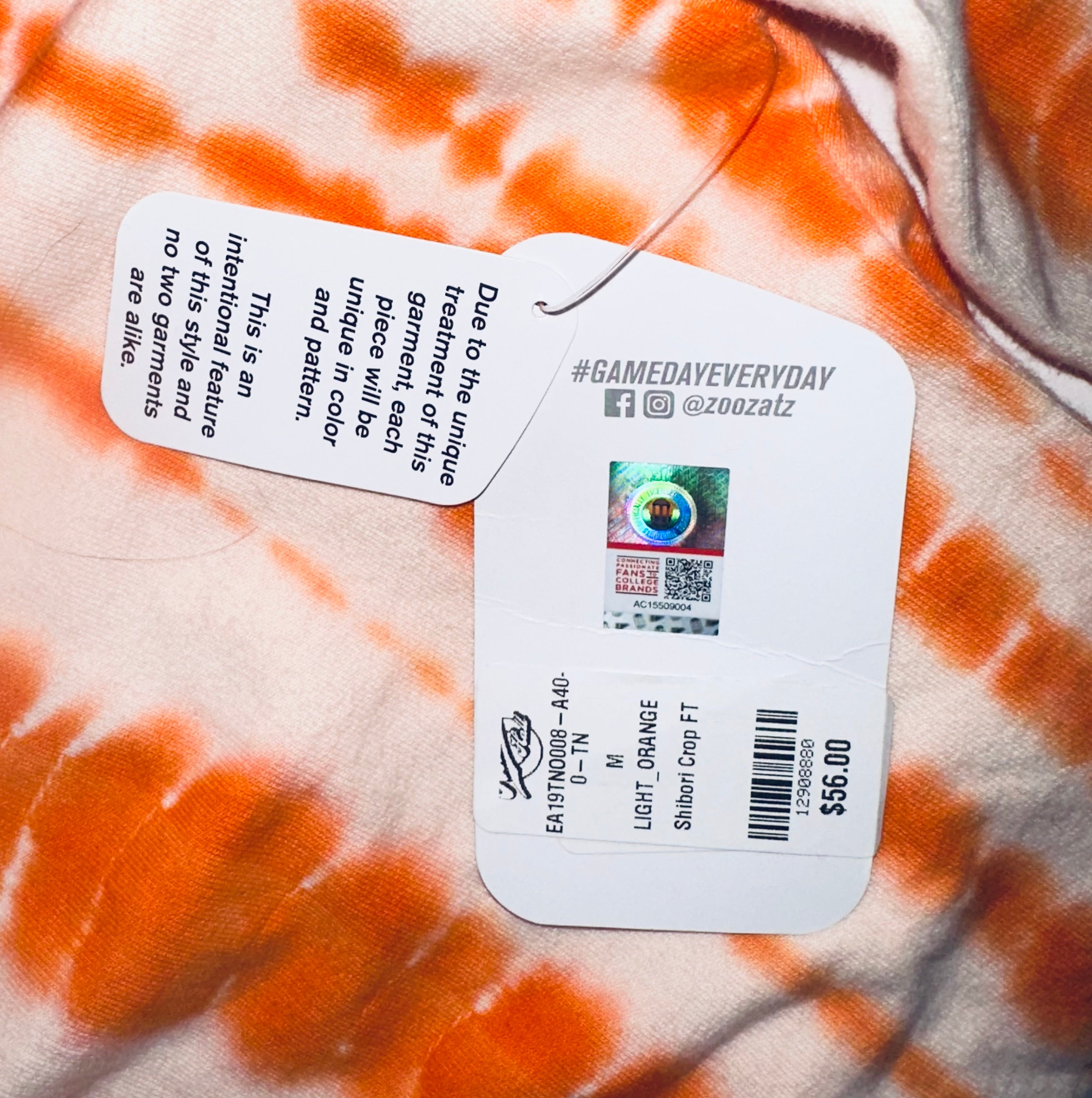 Tennessee Vols Cropped Tie-dye Hooded Tee (NWT)