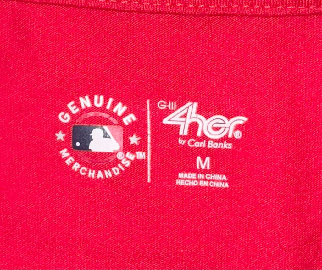 Women's-G-III 4Her by Carl Banks Red Atlanta Braves Pitch T-Shirt