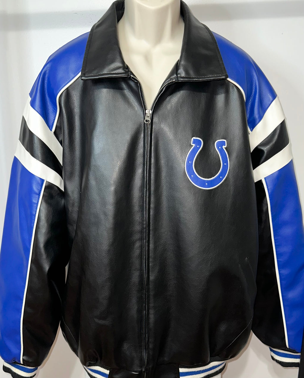 Indianapolis Colts Faux Leather Coat