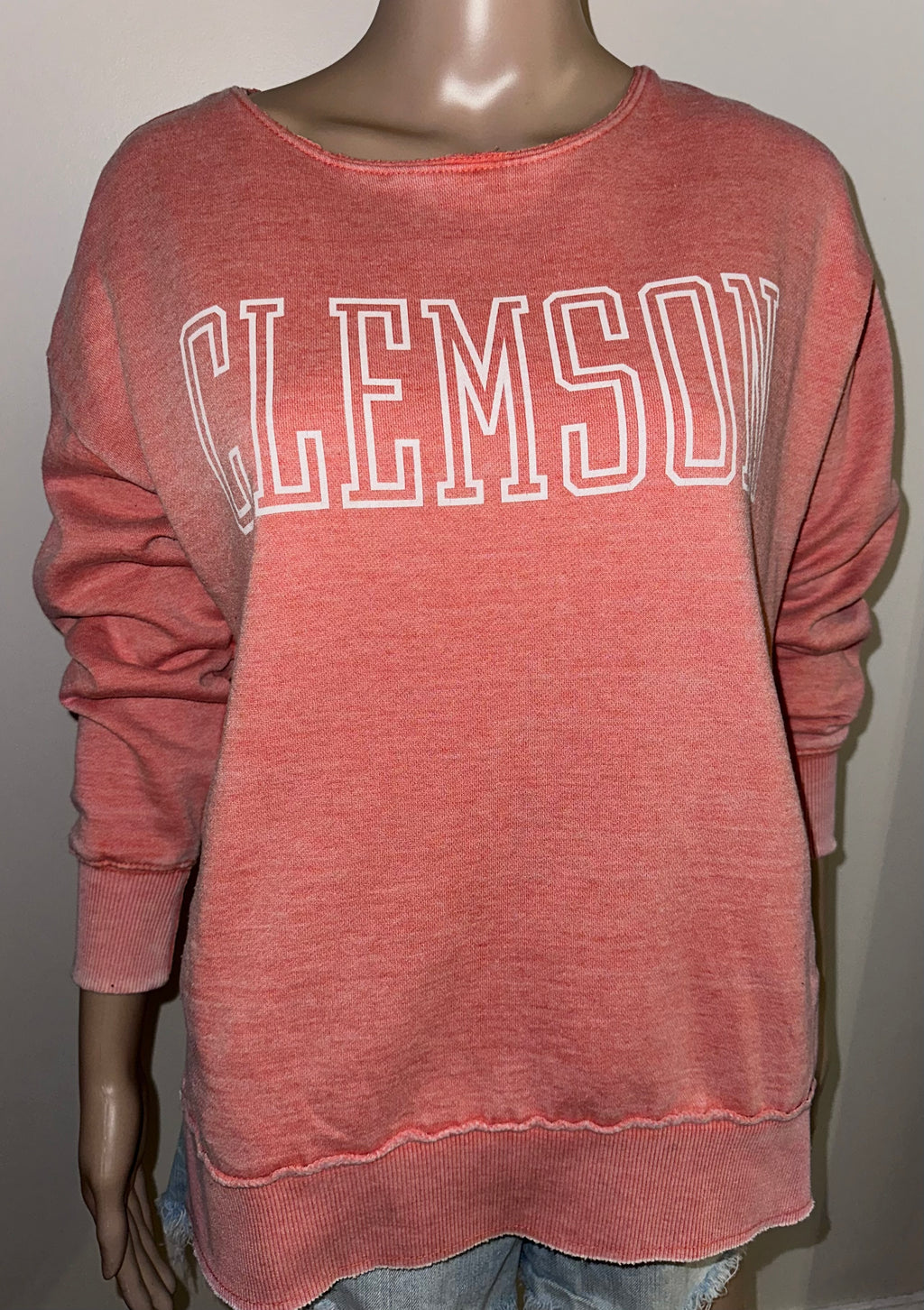 Clemson Tigers Oversized Pocket Sweatshirt, Sz Sm